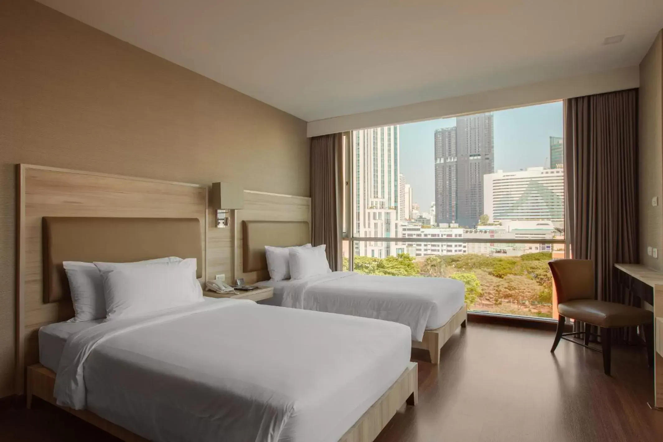 View (from property/room), Bed in Adelphi Suites Bangkok - SHA Extra Plus