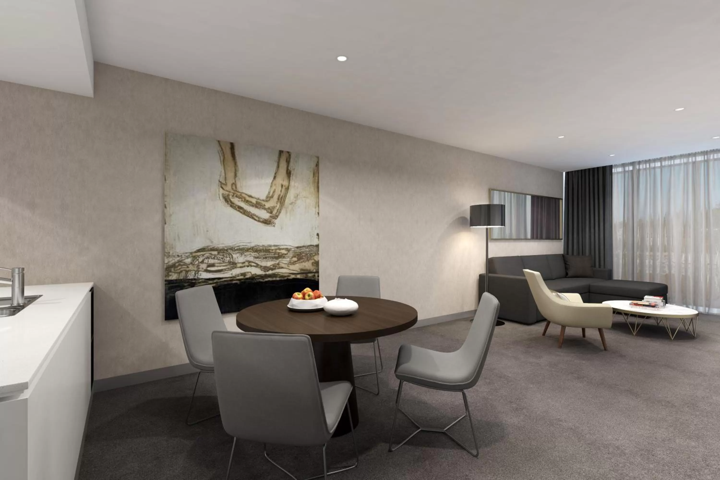 Living room in Silkari Suites at Chatswood