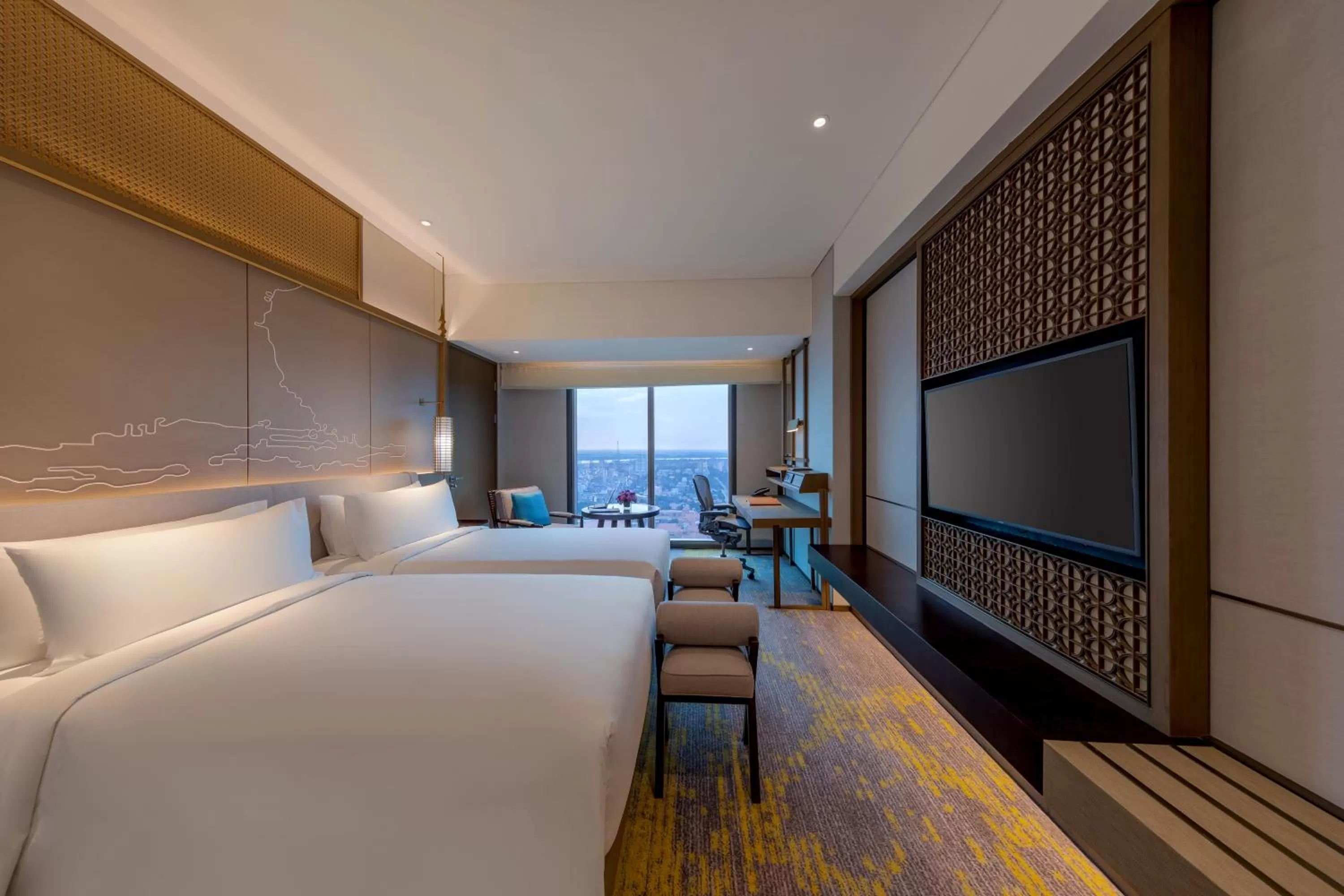 Photo of the whole room, Bed in Pan Pacific Yangon