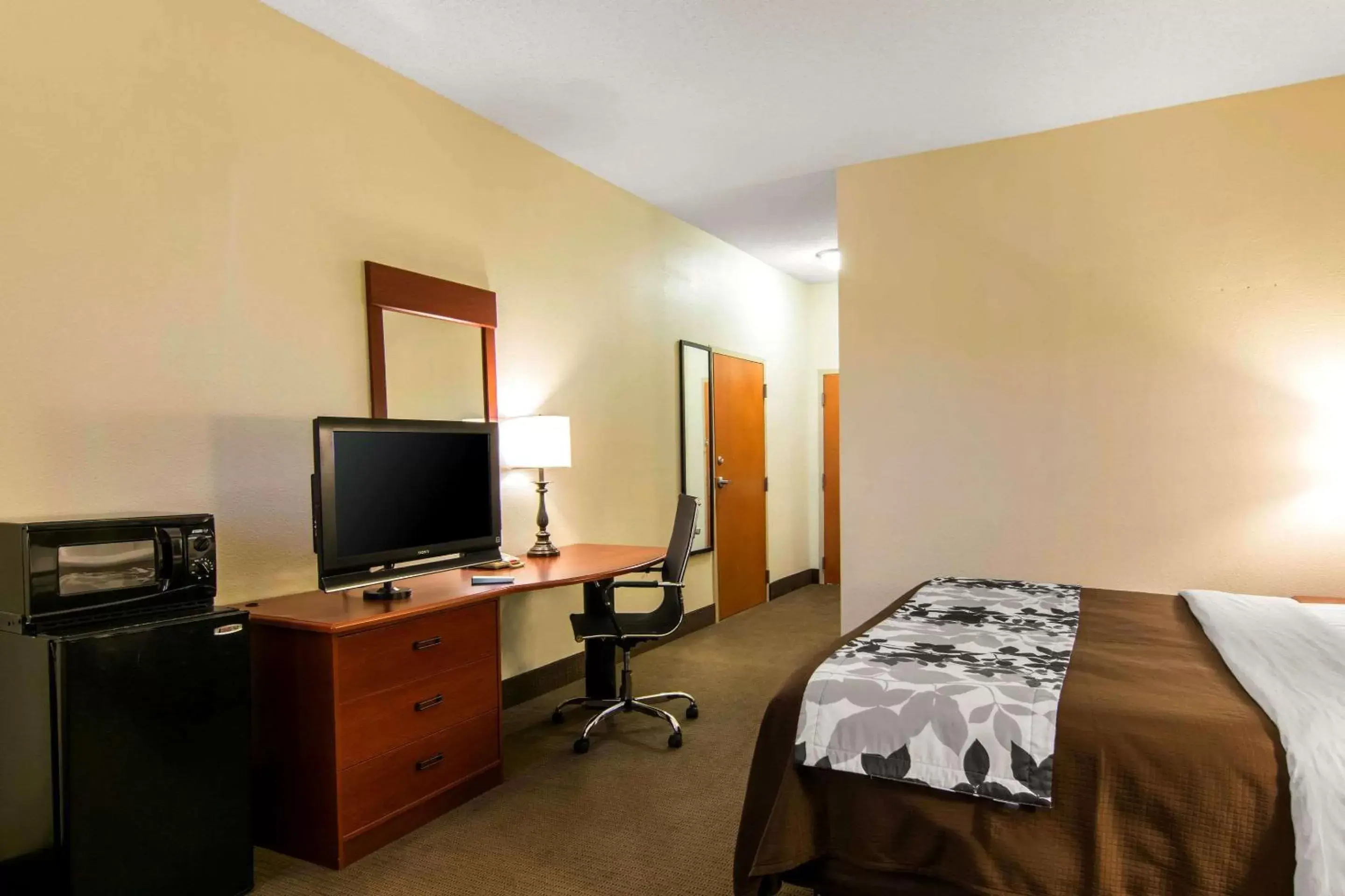 Photo of the whole room, TV/Entertainment Center in Sleep Inn & Suites near Fort Gregg-Adams