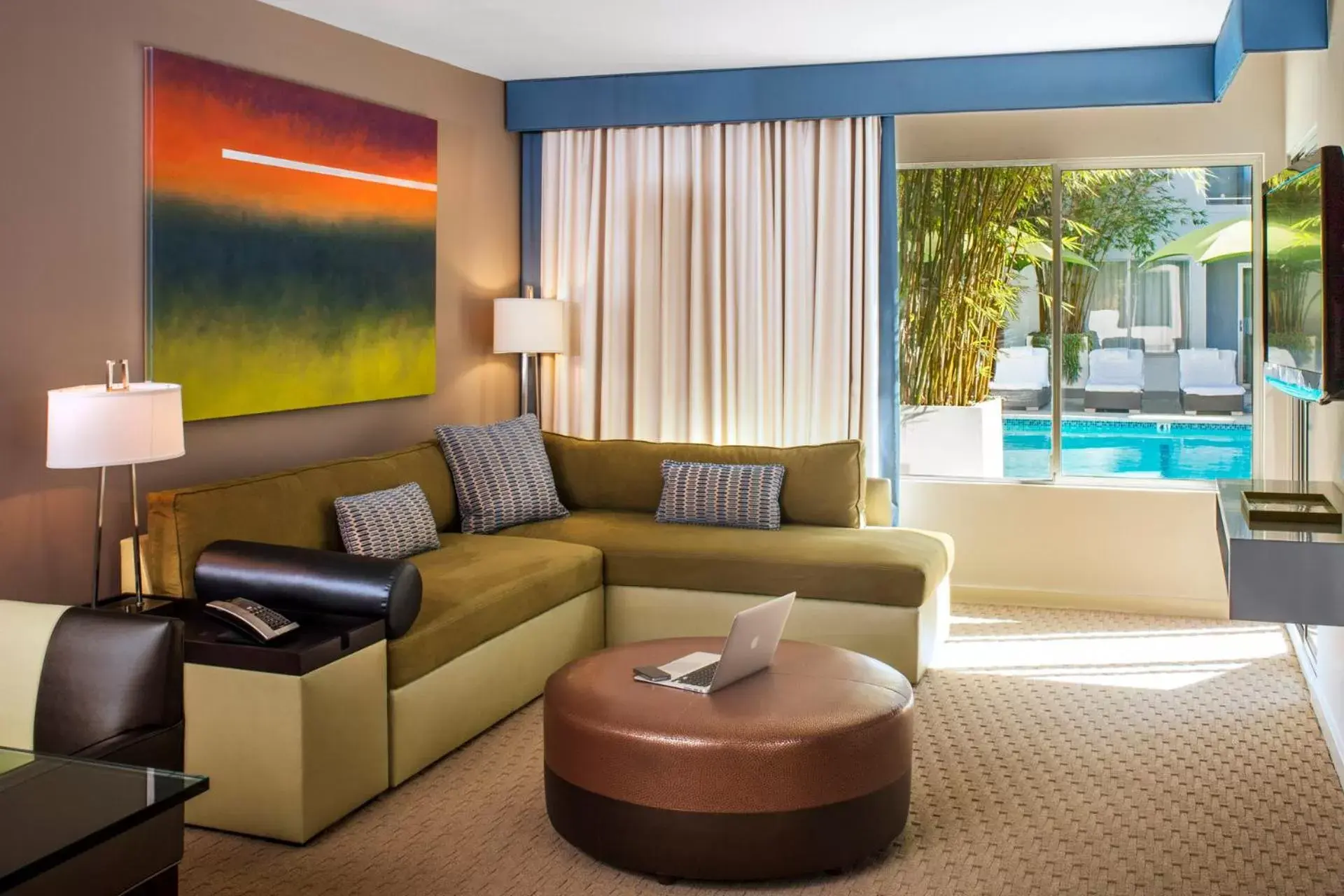 Living room, Swimming Pool in Sunset Marquis Hotel