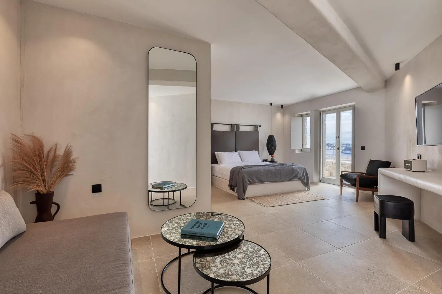 Bed in Rocabella Mykonos Hotel