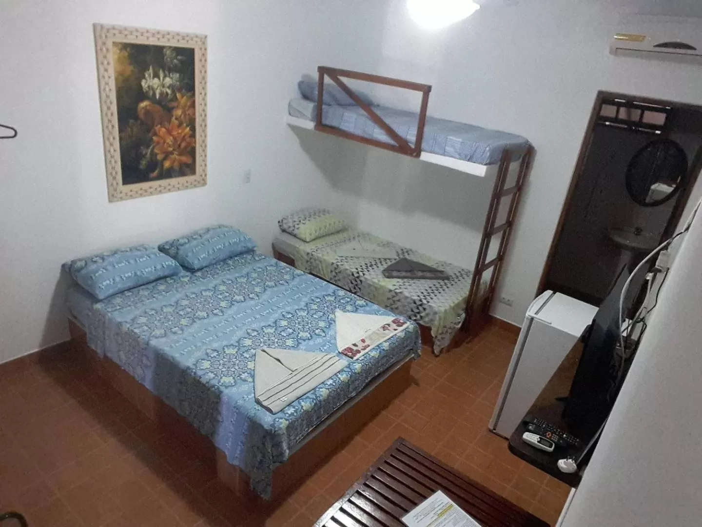 Bed in Pousada Na Praia Ubatuba