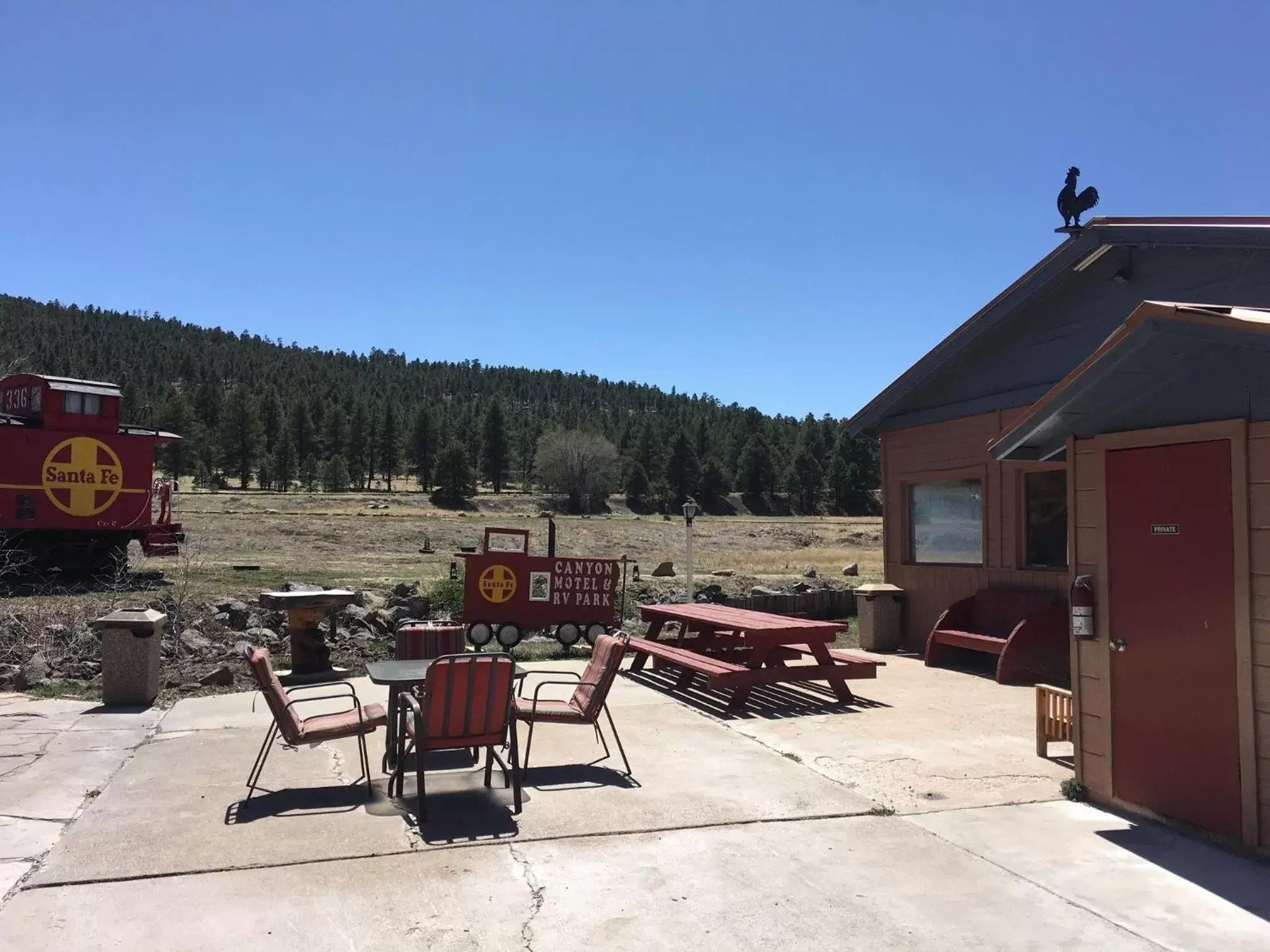 Patio in The Canyon Motel & RV Park