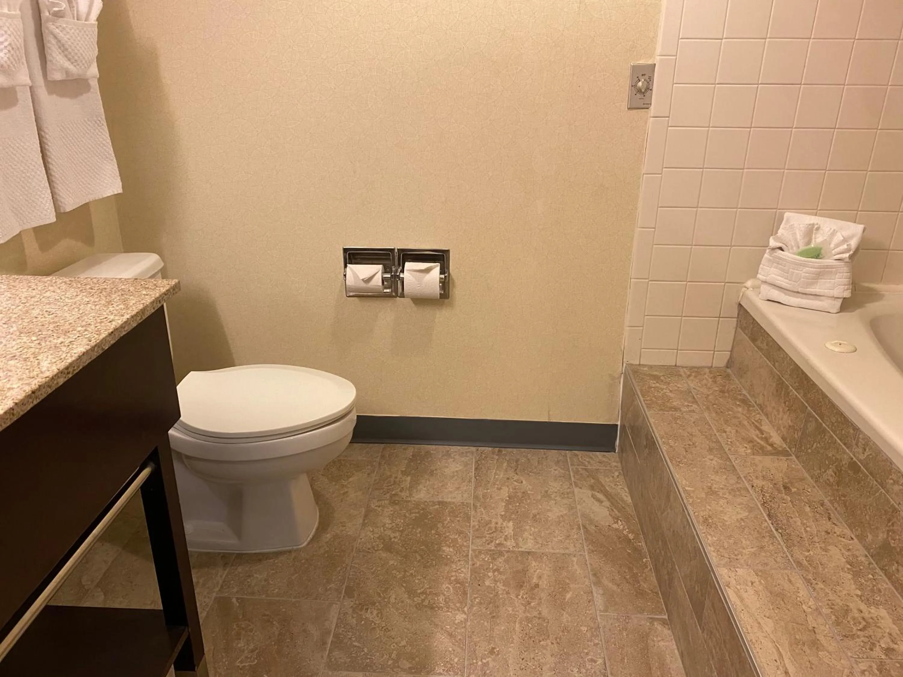 Toilet in Wyndham Garden Grand Rapids Airport