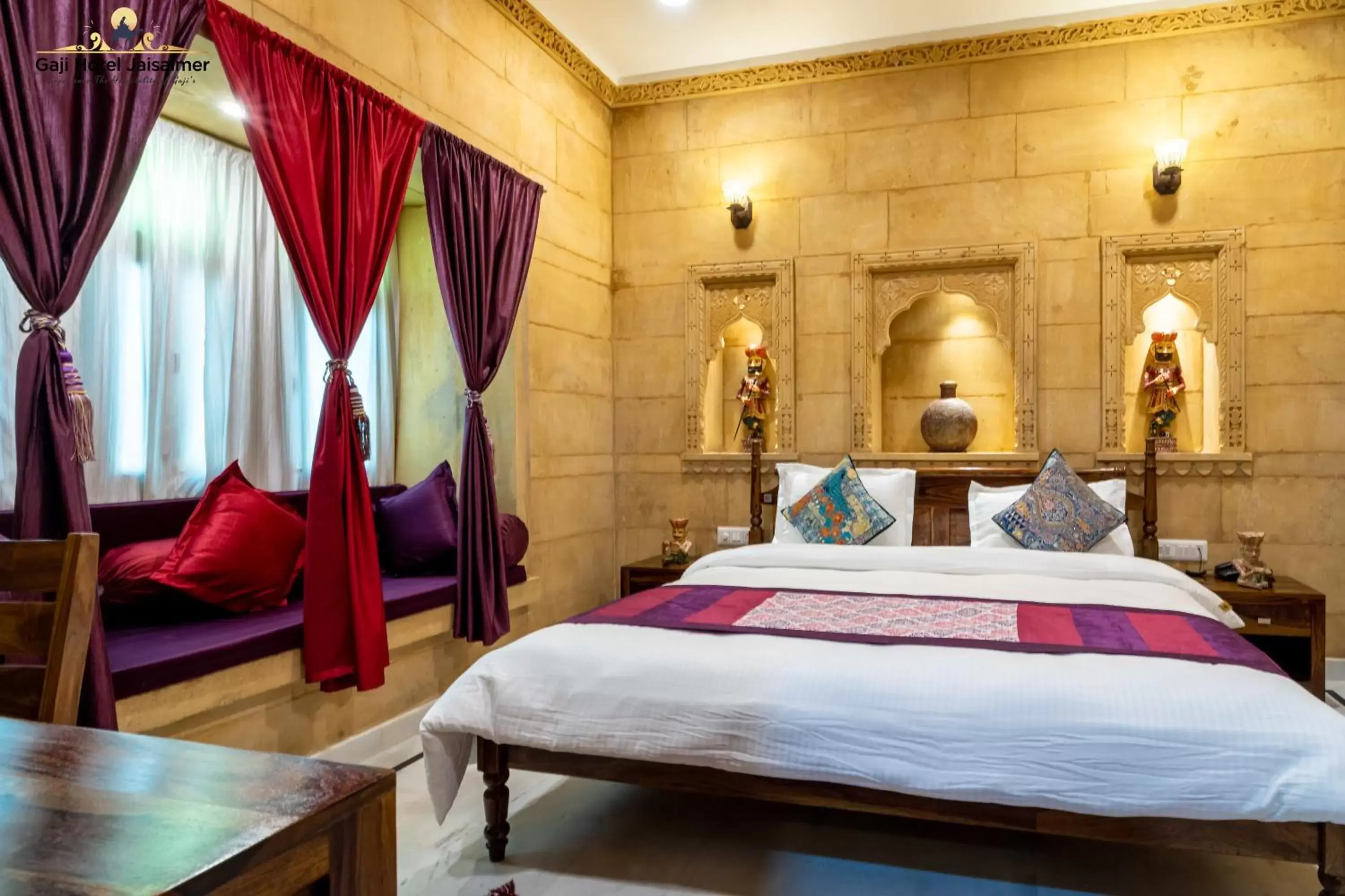 Bedroom, Bed in Gaji Hotel Jaisalmer