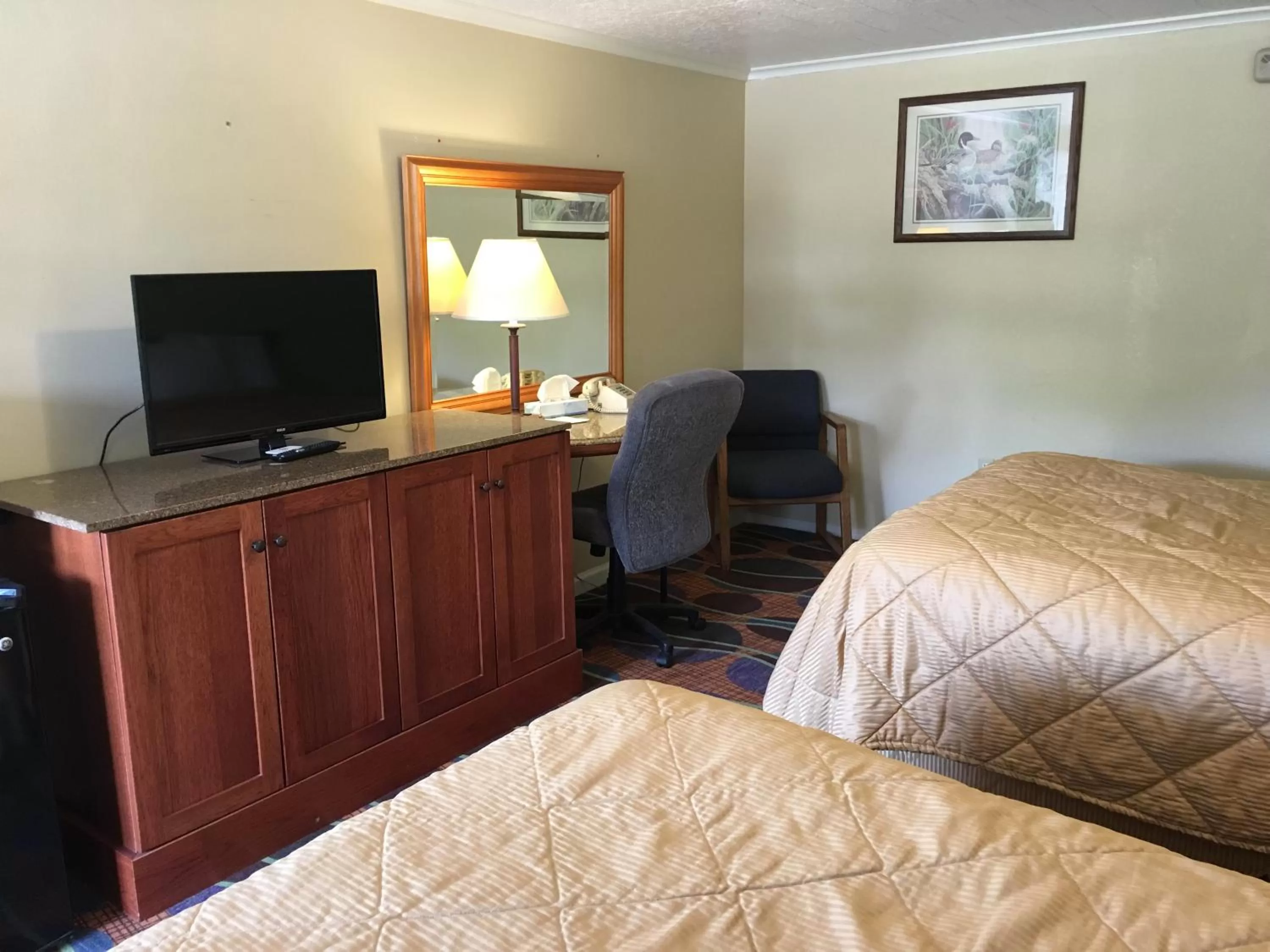 Decorative detail, Bed in colony motel Jamestown