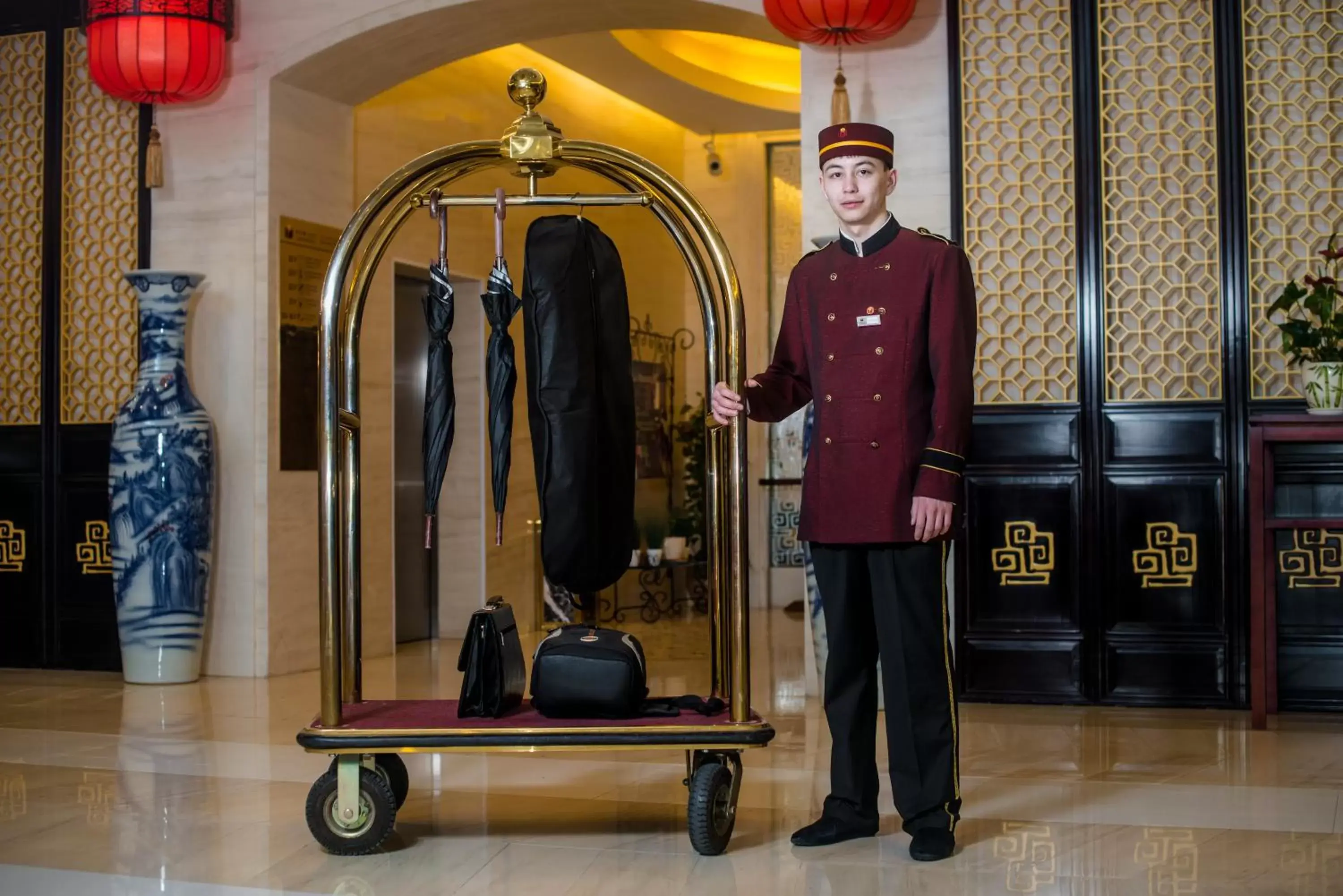 Staff in Beijing Palace Soluxe Hotel Astana