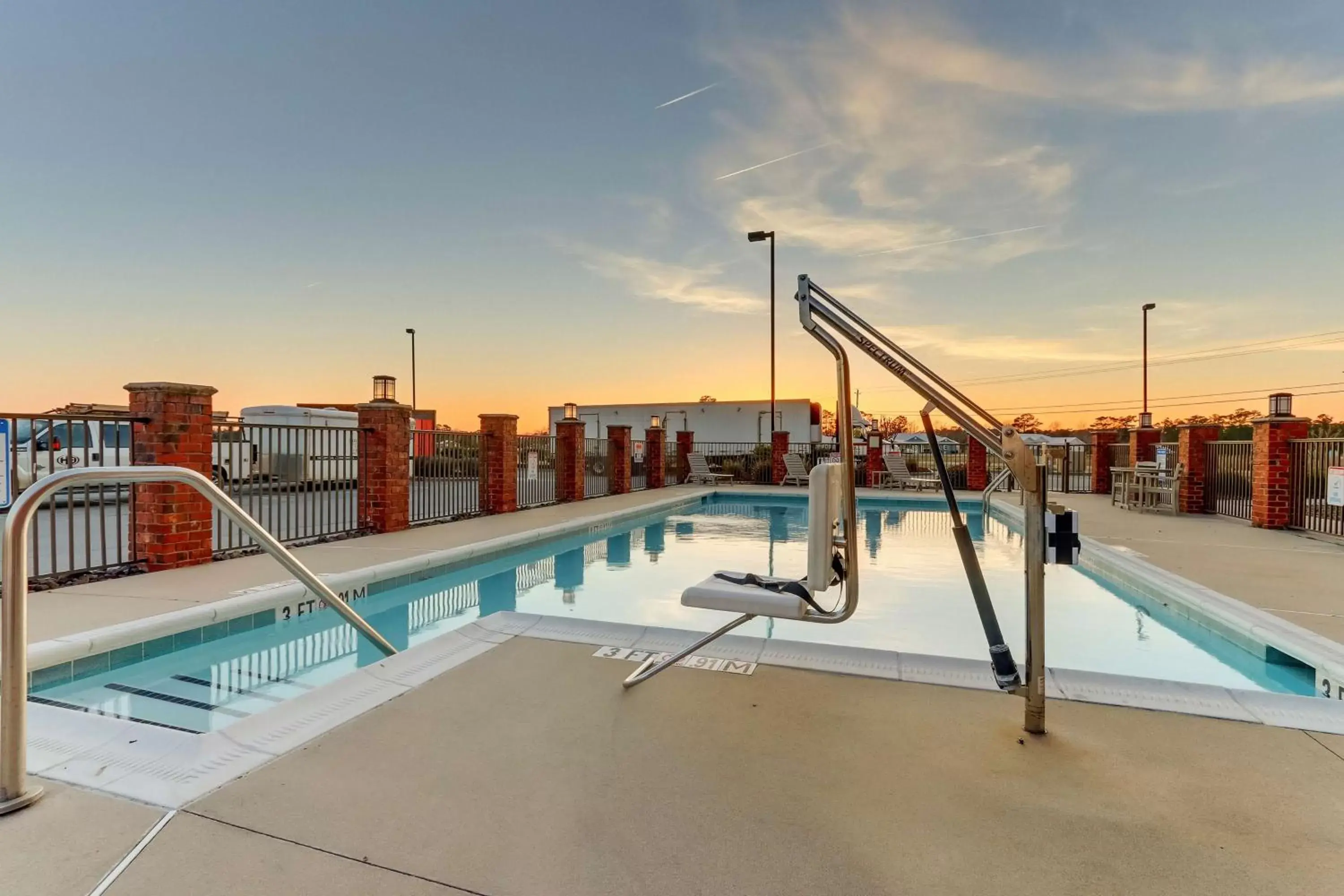 Pool view in Hampton Inn and Suites Swansboro Near Camp Lejeune Pool view in Hampton Inn and Suites Swansboro Near Camp Lejeune