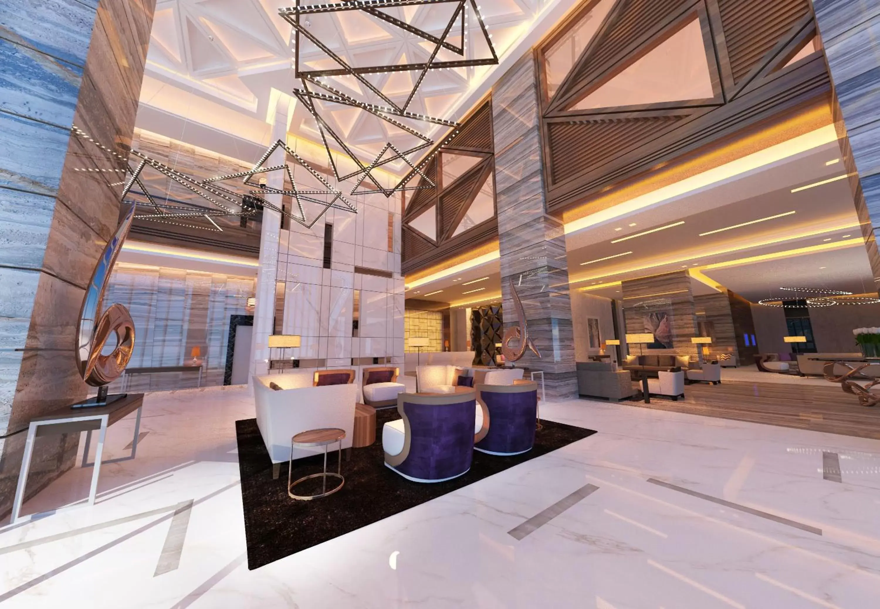 Lobby or reception, Restaurant/Places to Eat in Radisson Blu Hotel, Dubai Waterfront
