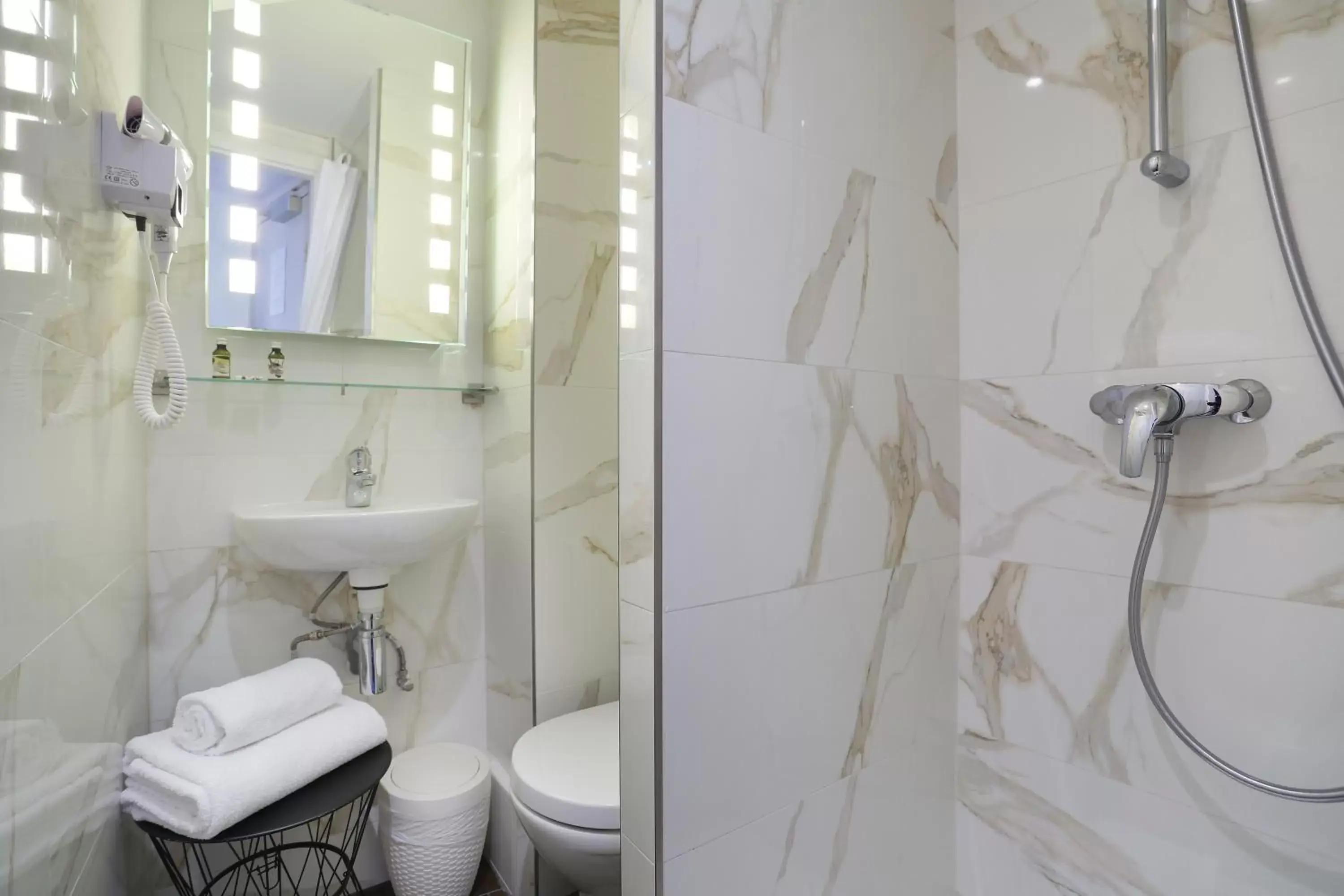 Shower, Bathroom in Hotel Suisse