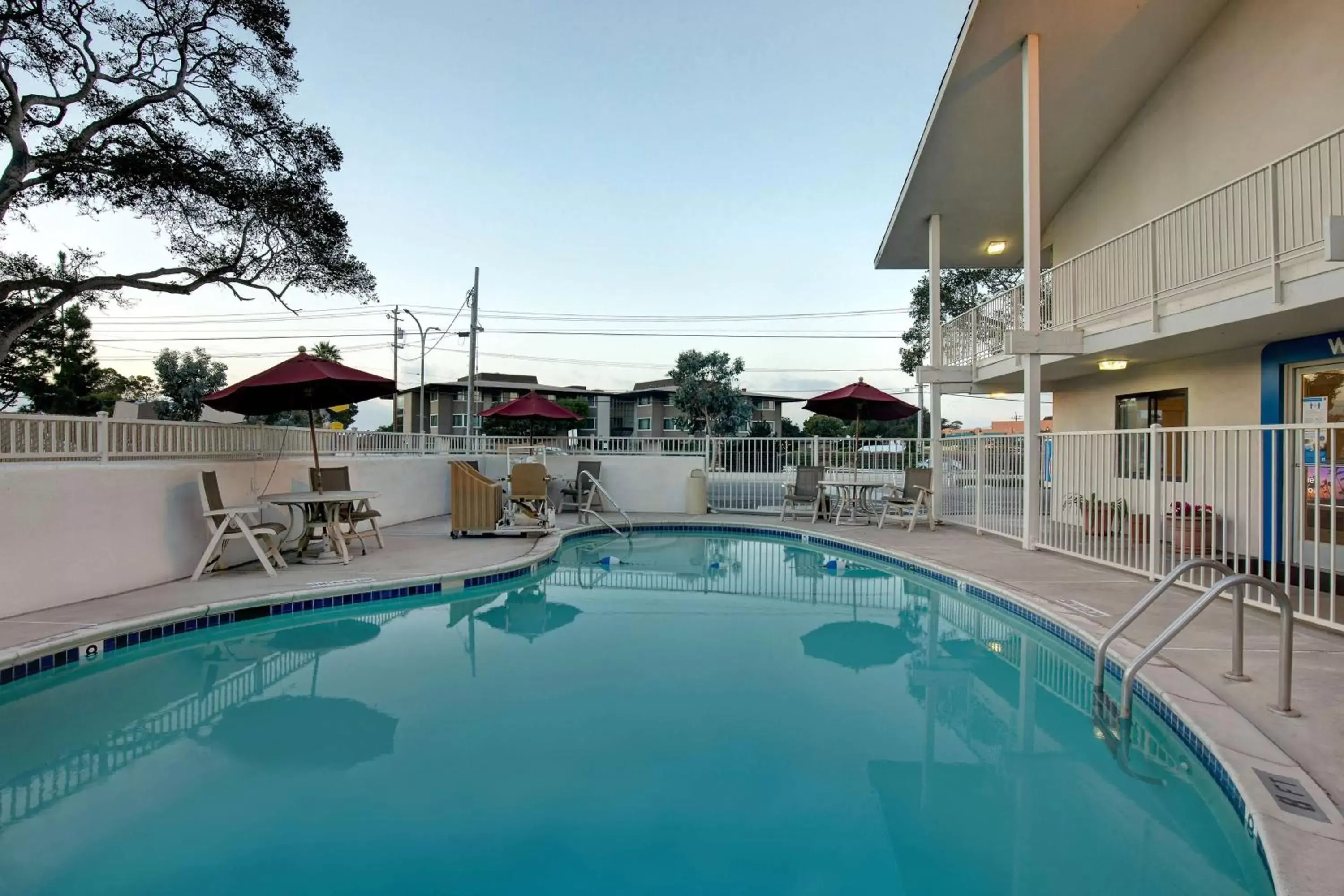 Pool view in Motel 6-Monterey, CA