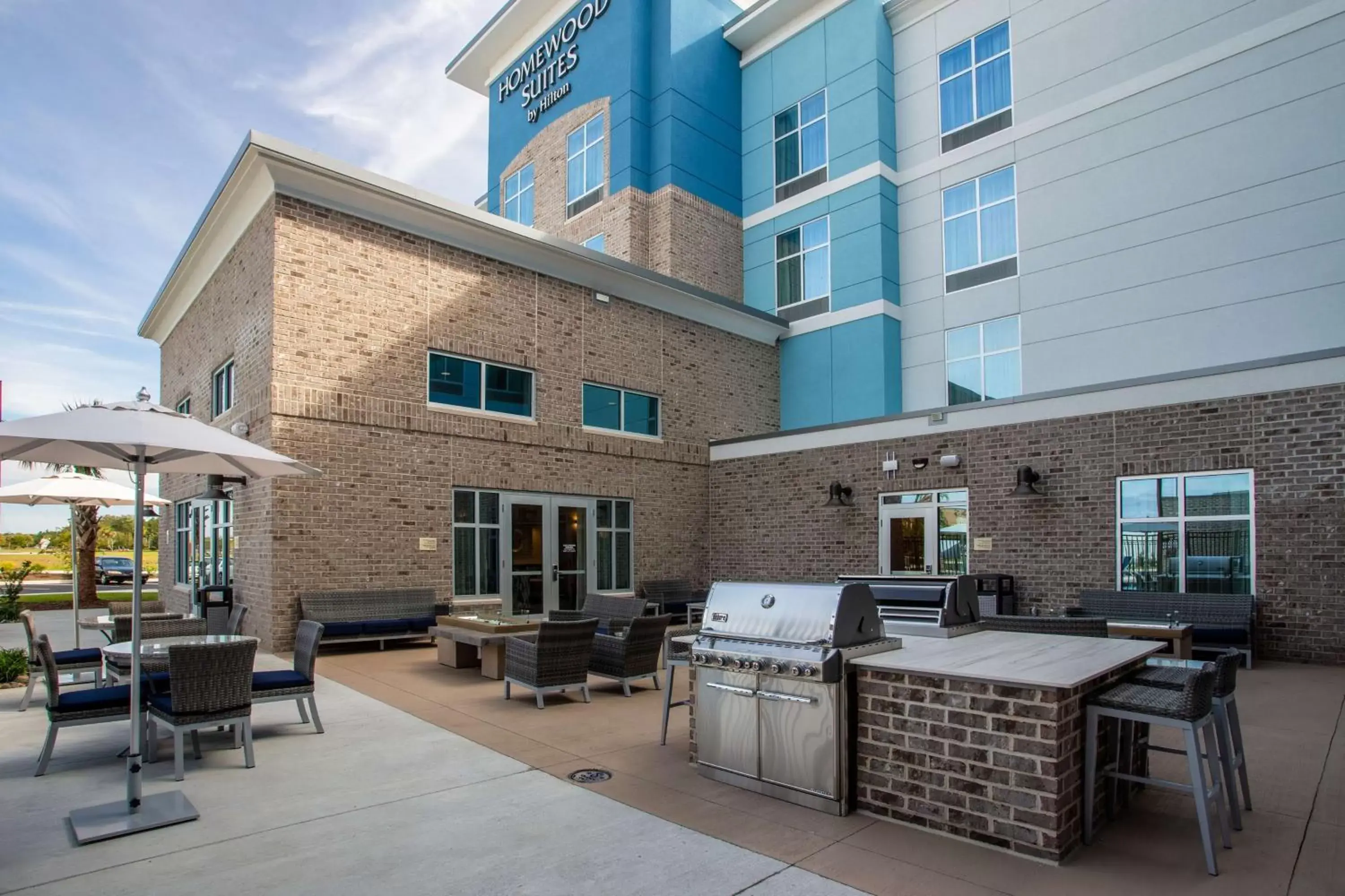 Patio, Property Building in Homewood Suites By Hilton Myrtle Beach Coastal Grand Mall