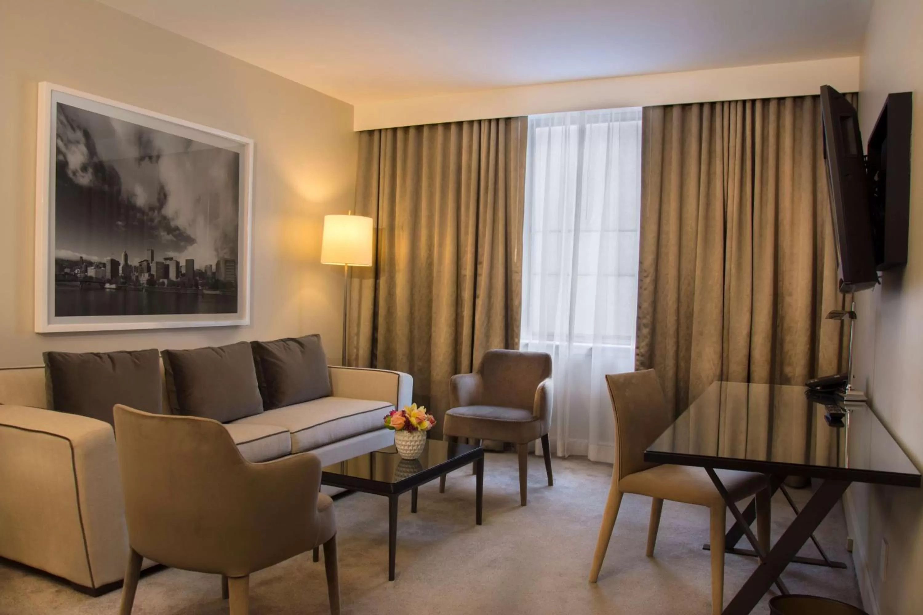 Living room in The Benson Portland, Curio Collection by Hilton