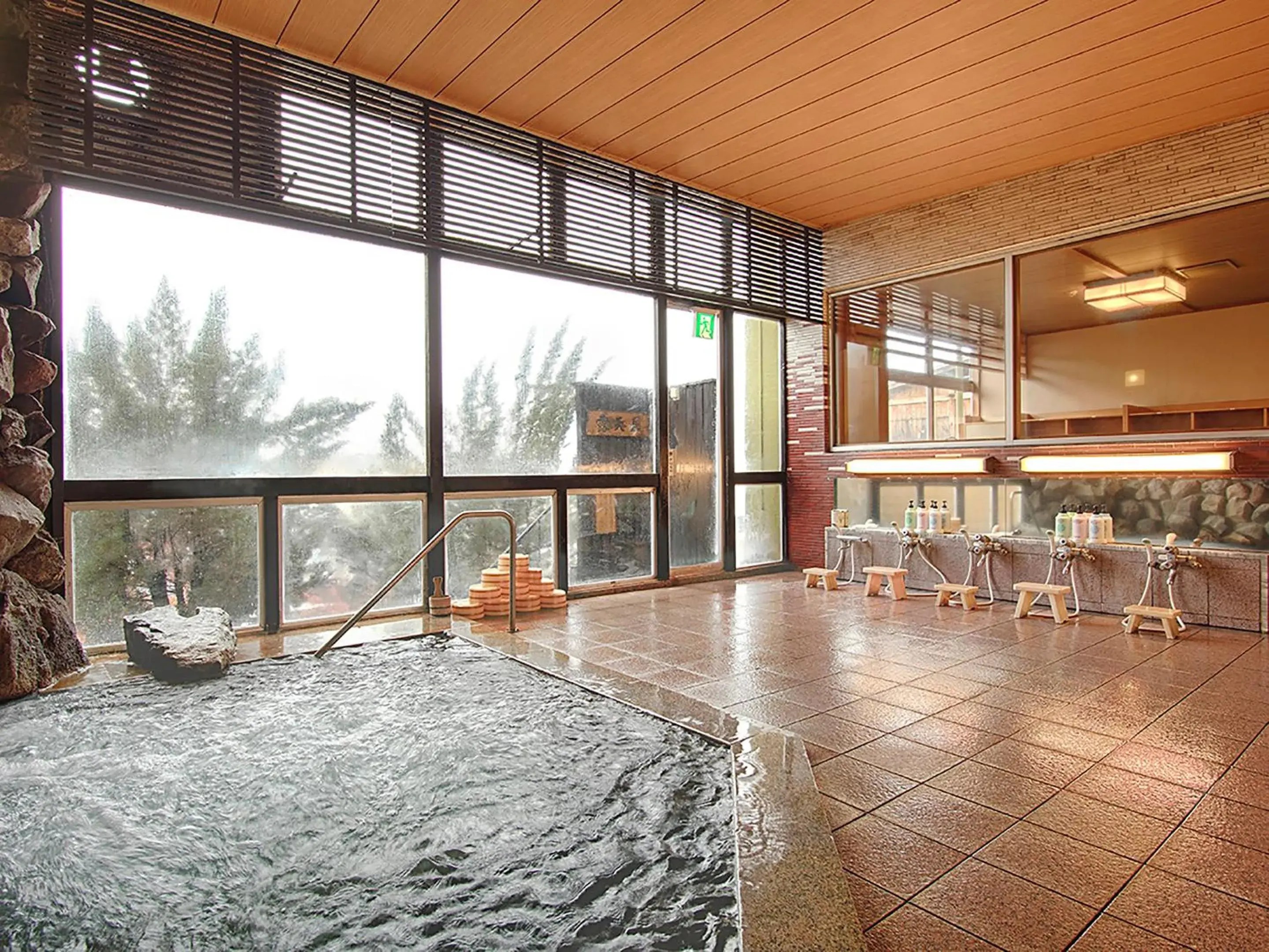 Hot Spring Bath in Ryokan Biyunoyado