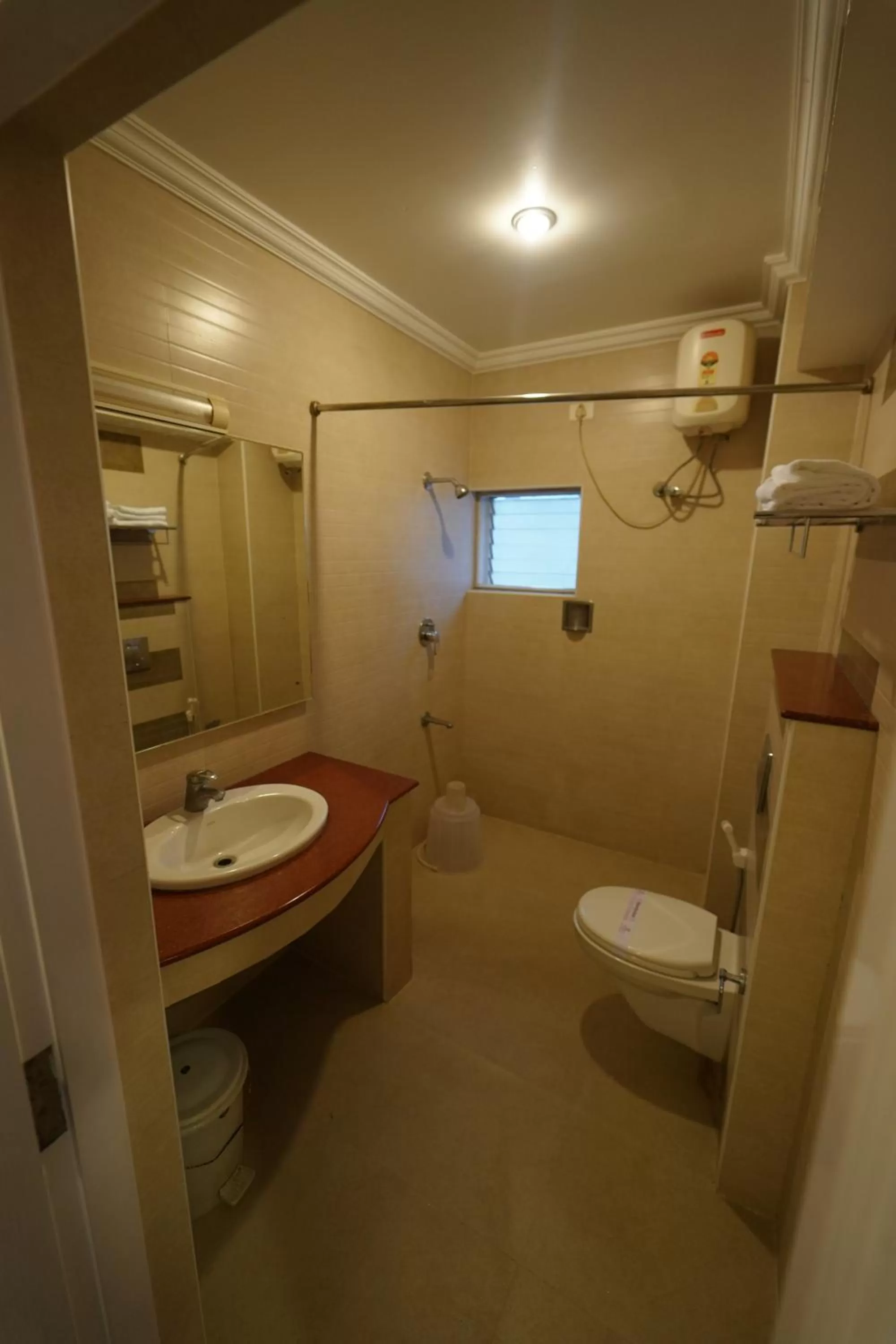 Shower in Hotel Palmyra Grand Inn