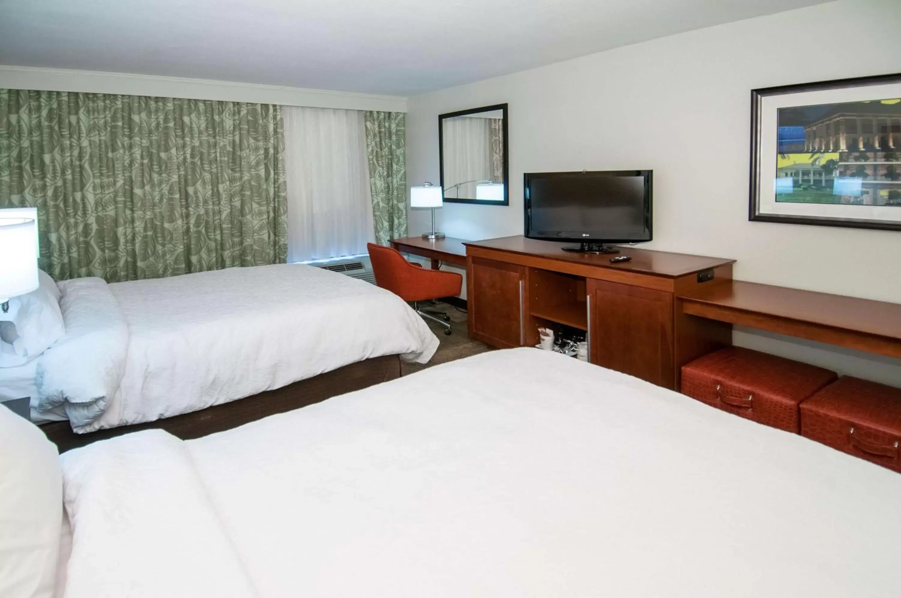 Bed, TV/Entertainment Center in Hampton Inn Lafayette Louisiana