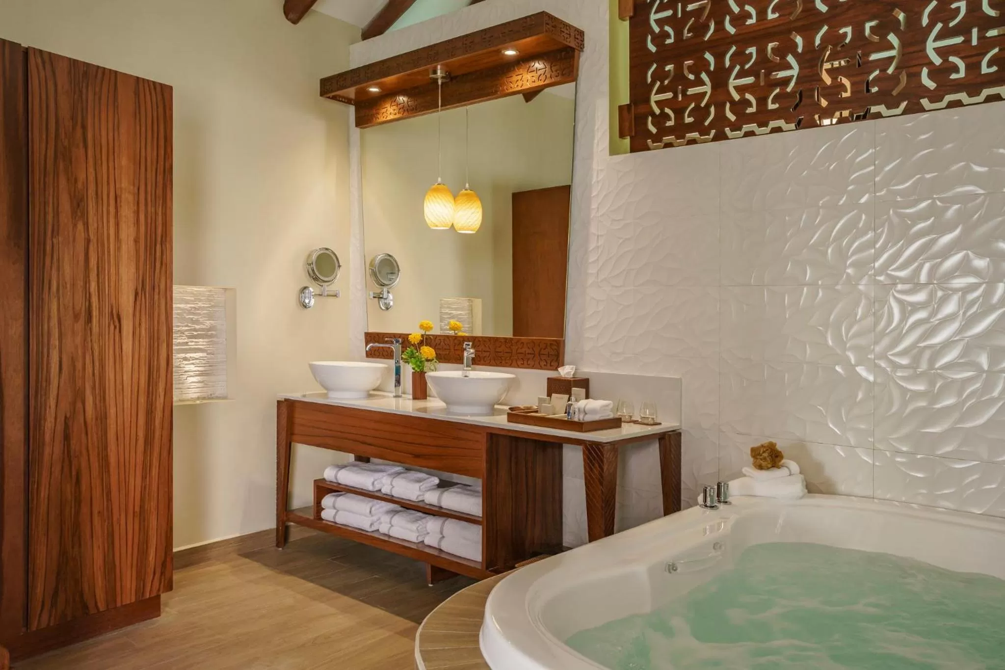 Bathroom in Palafitos Overwater Bungalows at El Dorado Maroma, Gourmet All Inclusive by Karisma - Adults Only