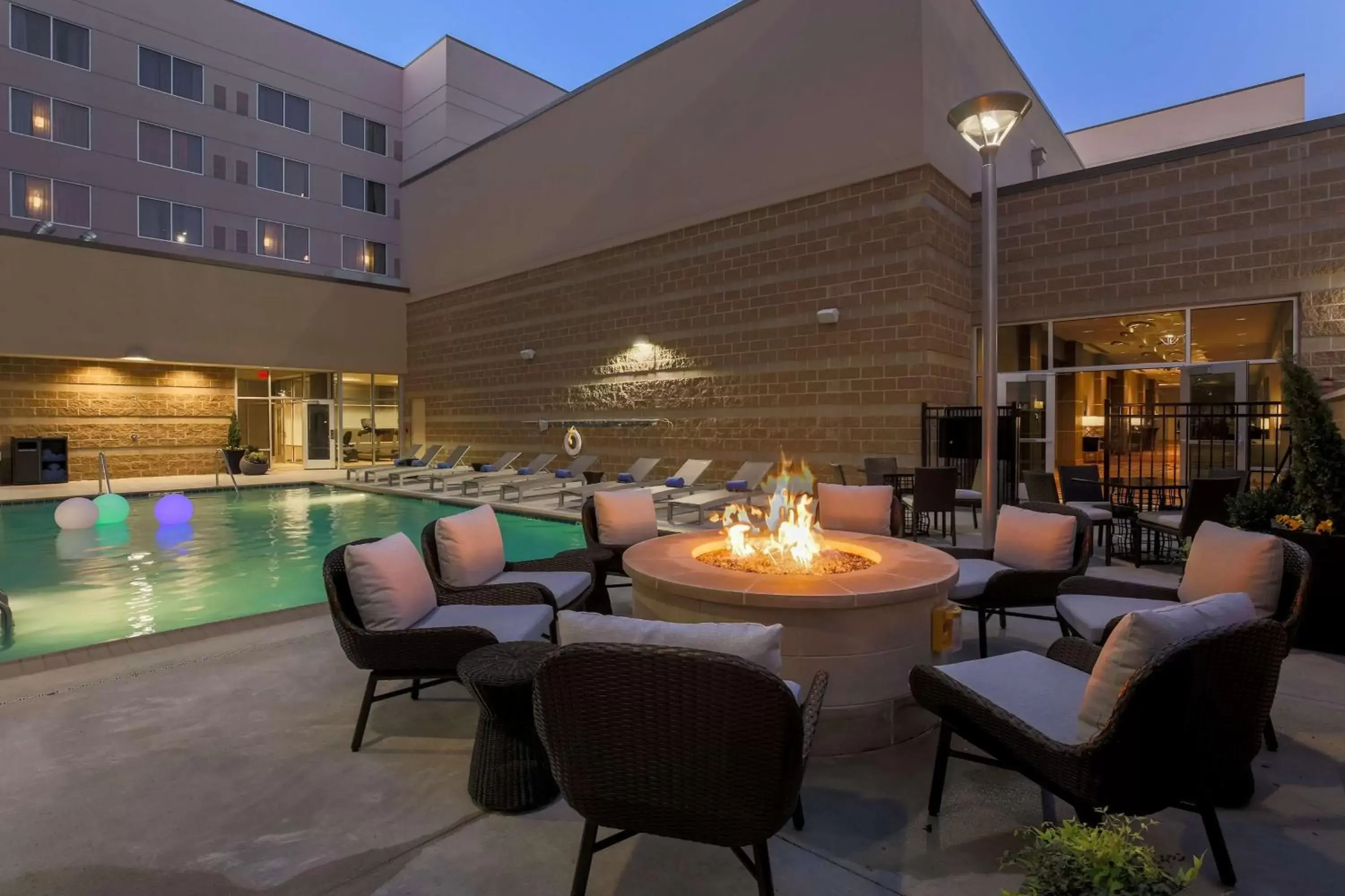 Pool view in DoubleTree by Hilton Evansville