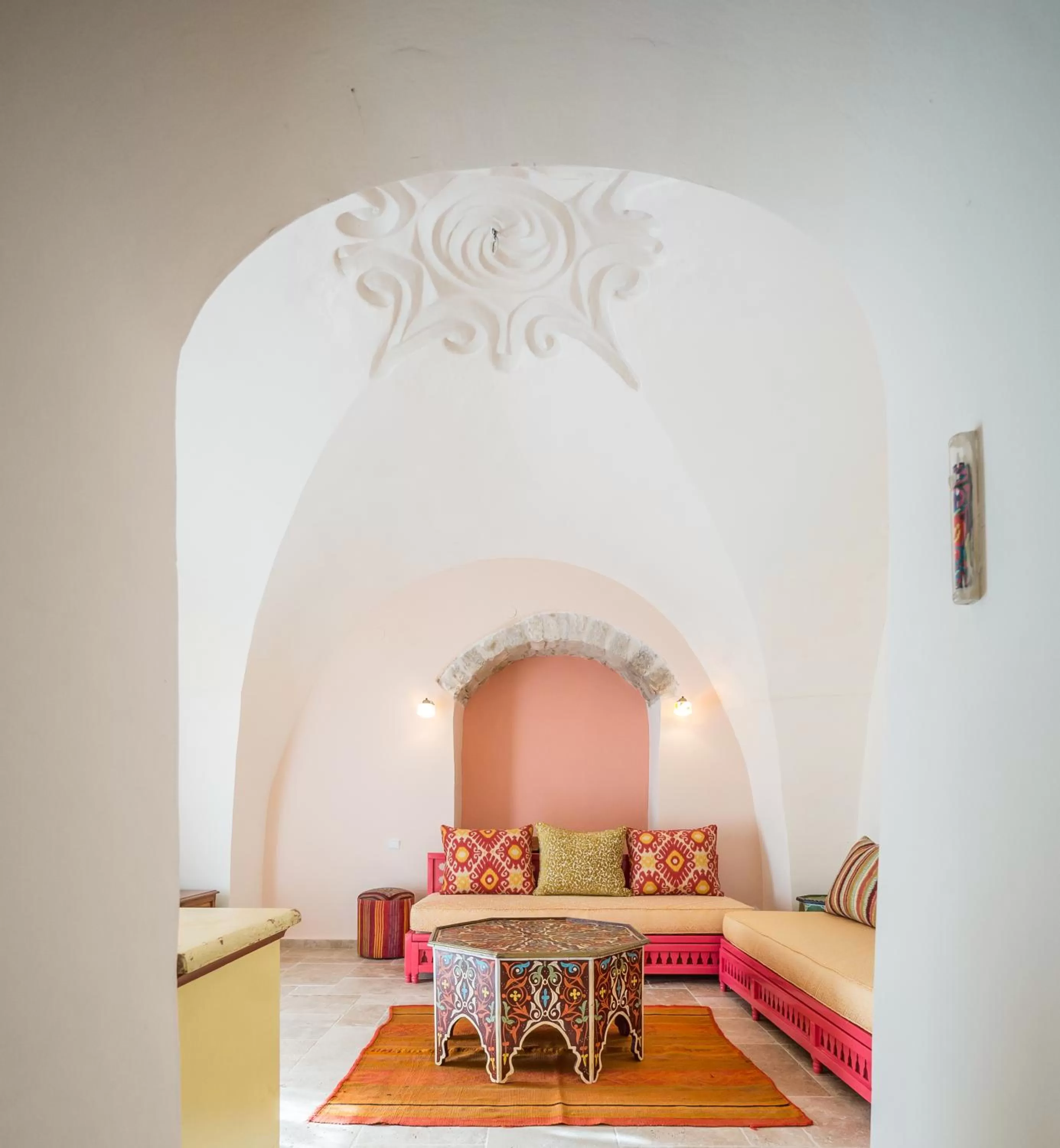 Seating area, Bed in The Way Inn - Boutique Suites