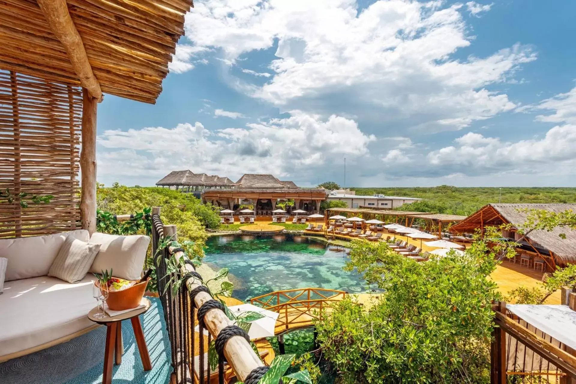Balcony/Terrace, Pool View in Hotel Shibari - Restaurant & Cenote Club
