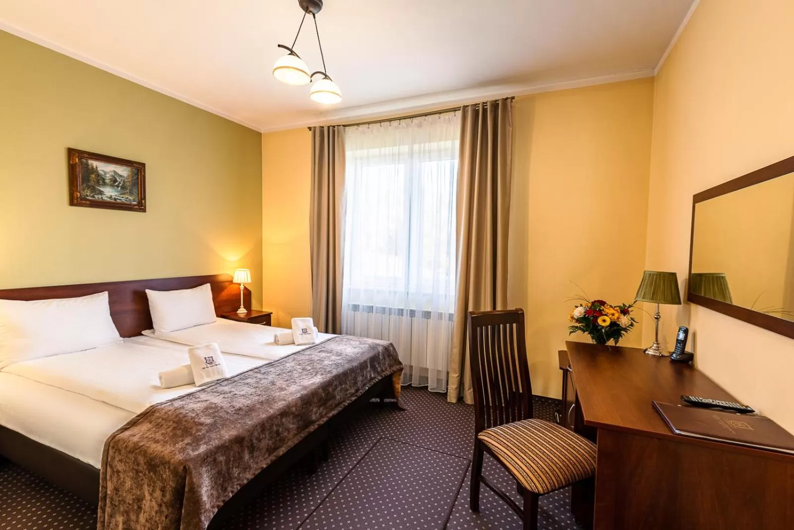 Bed in Hotel Kasztelan