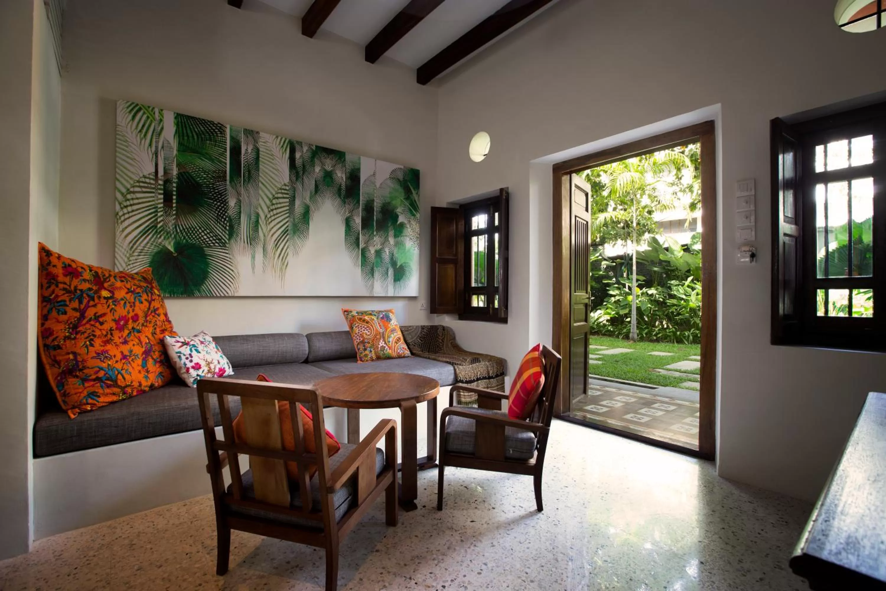 Seating area in Muntri Grove