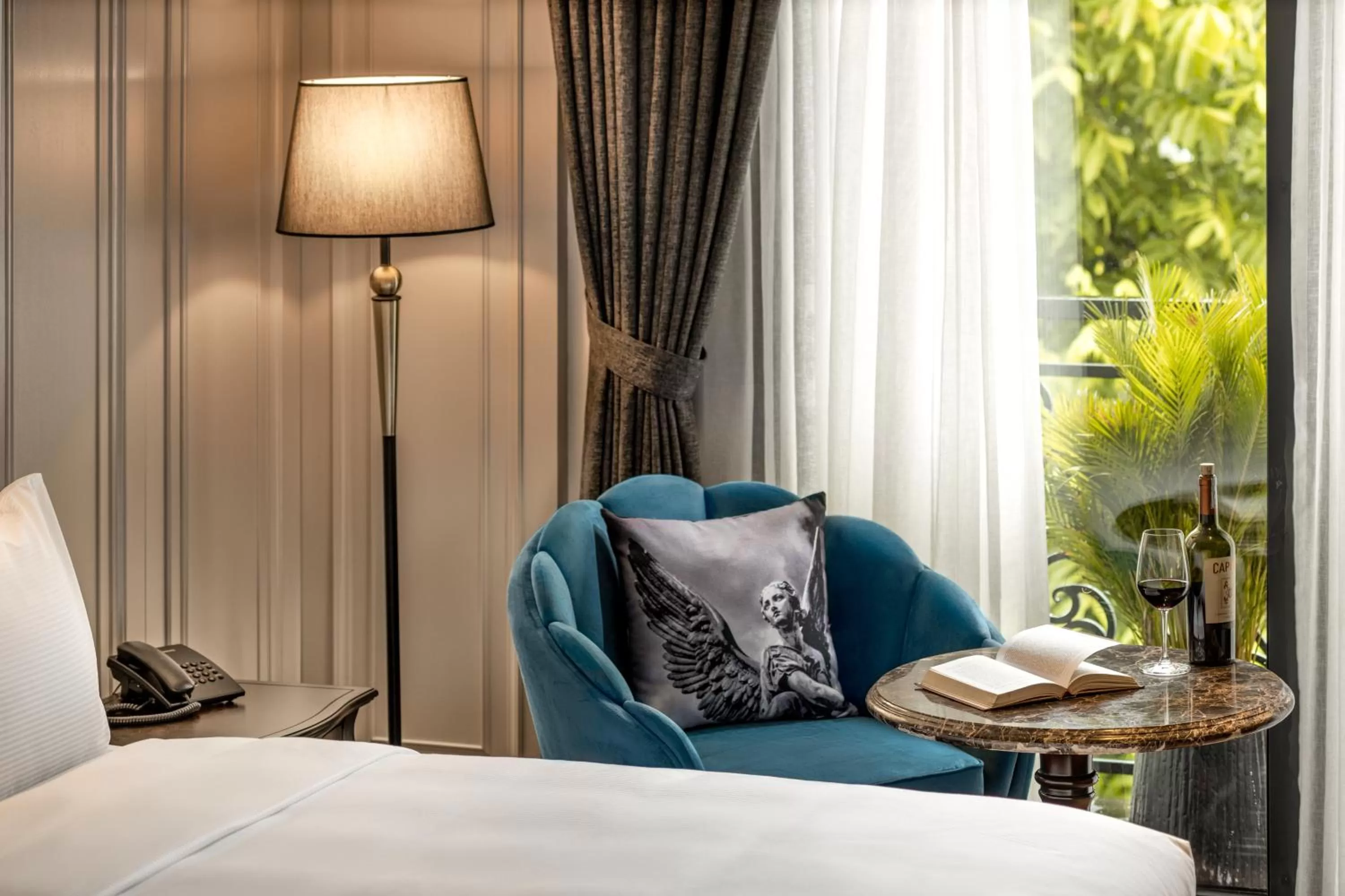 View (from property/room), Bed in Meritel Hanoi