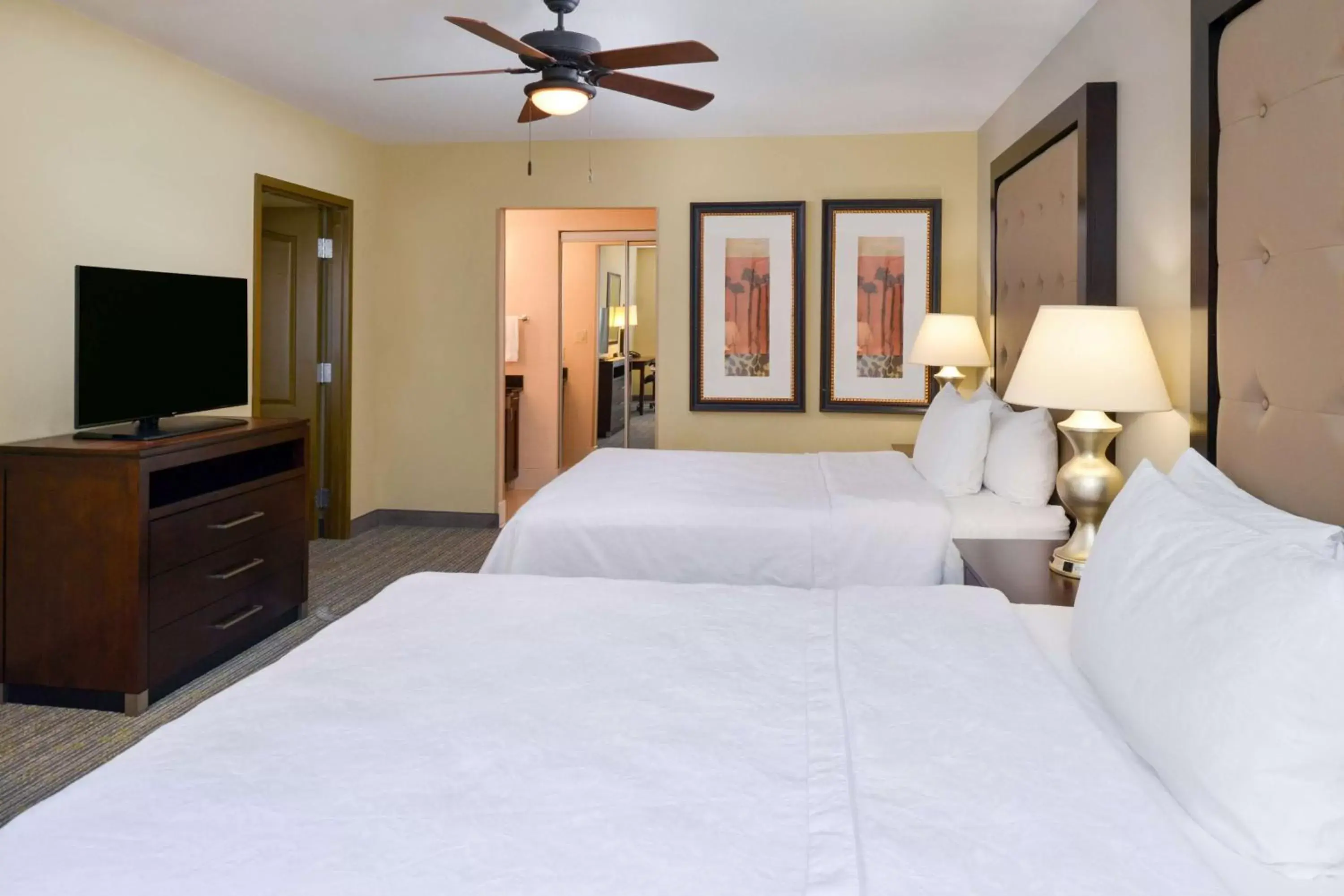 Bed in Homewood Suites by Hilton Fresno