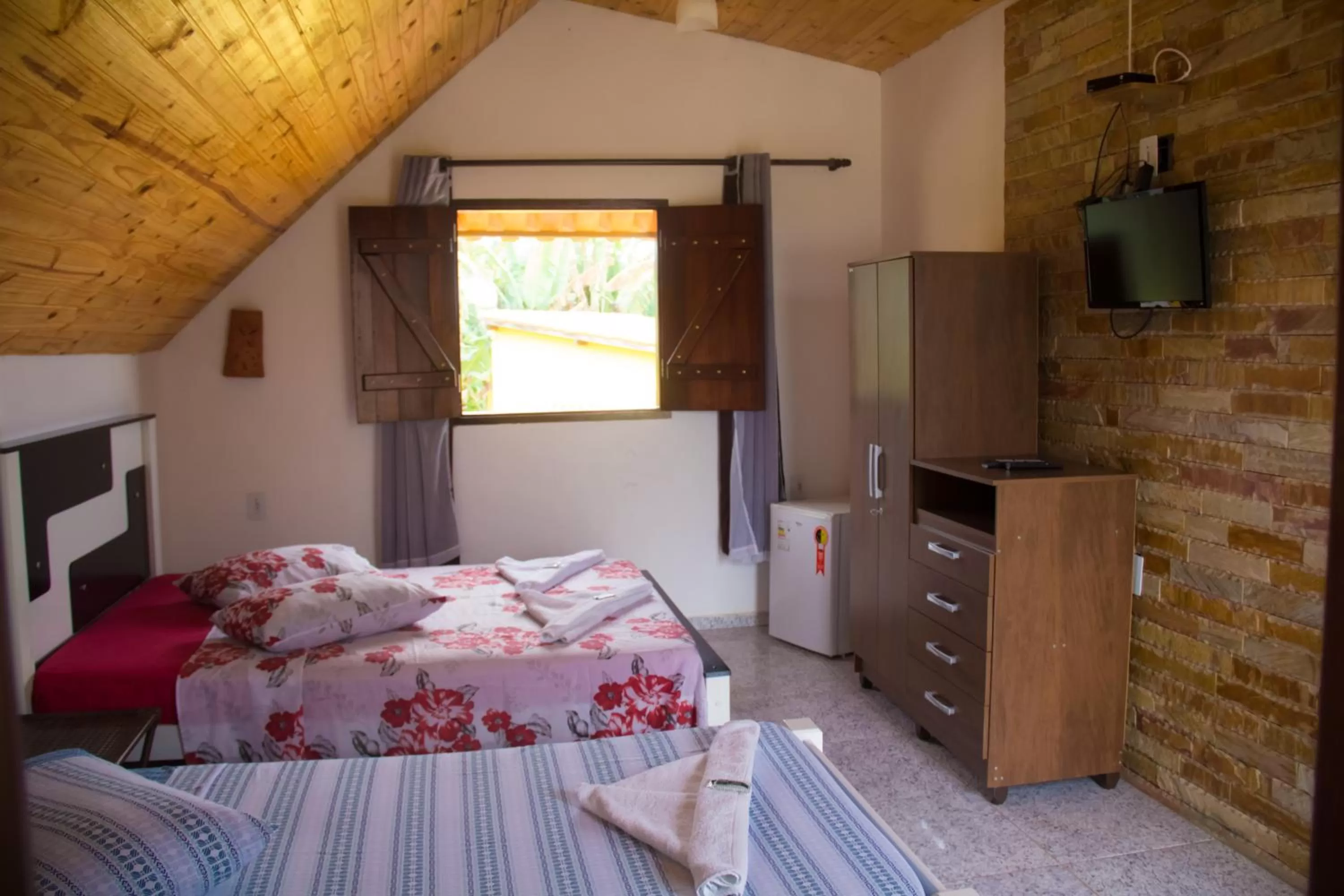 Bed in Pousada e Chales Por do Sol