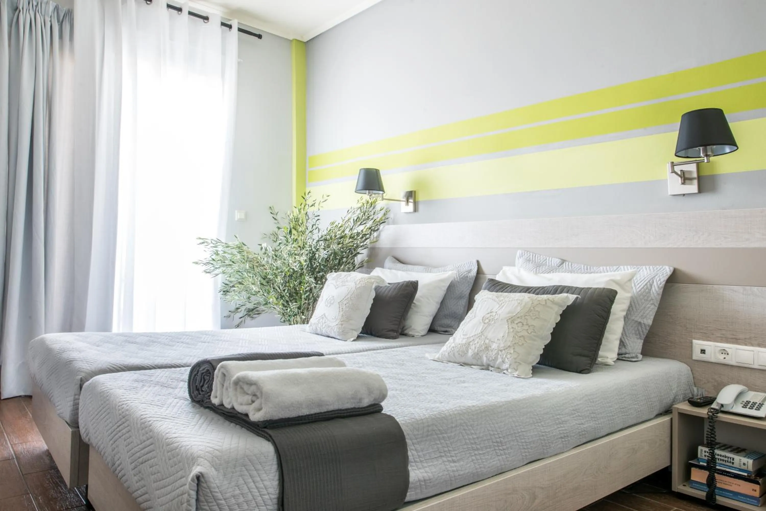 Property building, Bed in Myrto Hotel