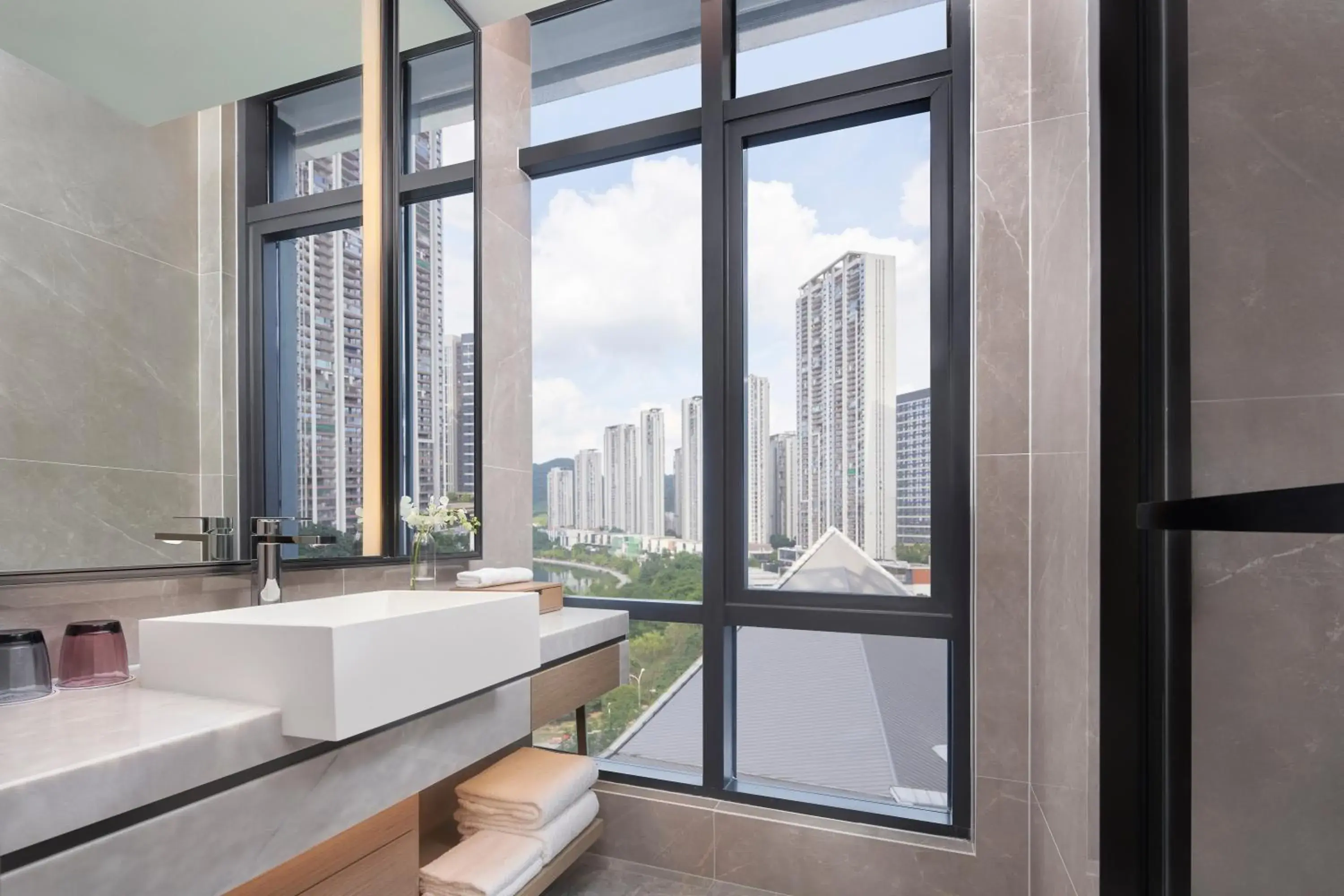 Bathroom in The Meixi Lake, Changsha Marriott Executive Apartments