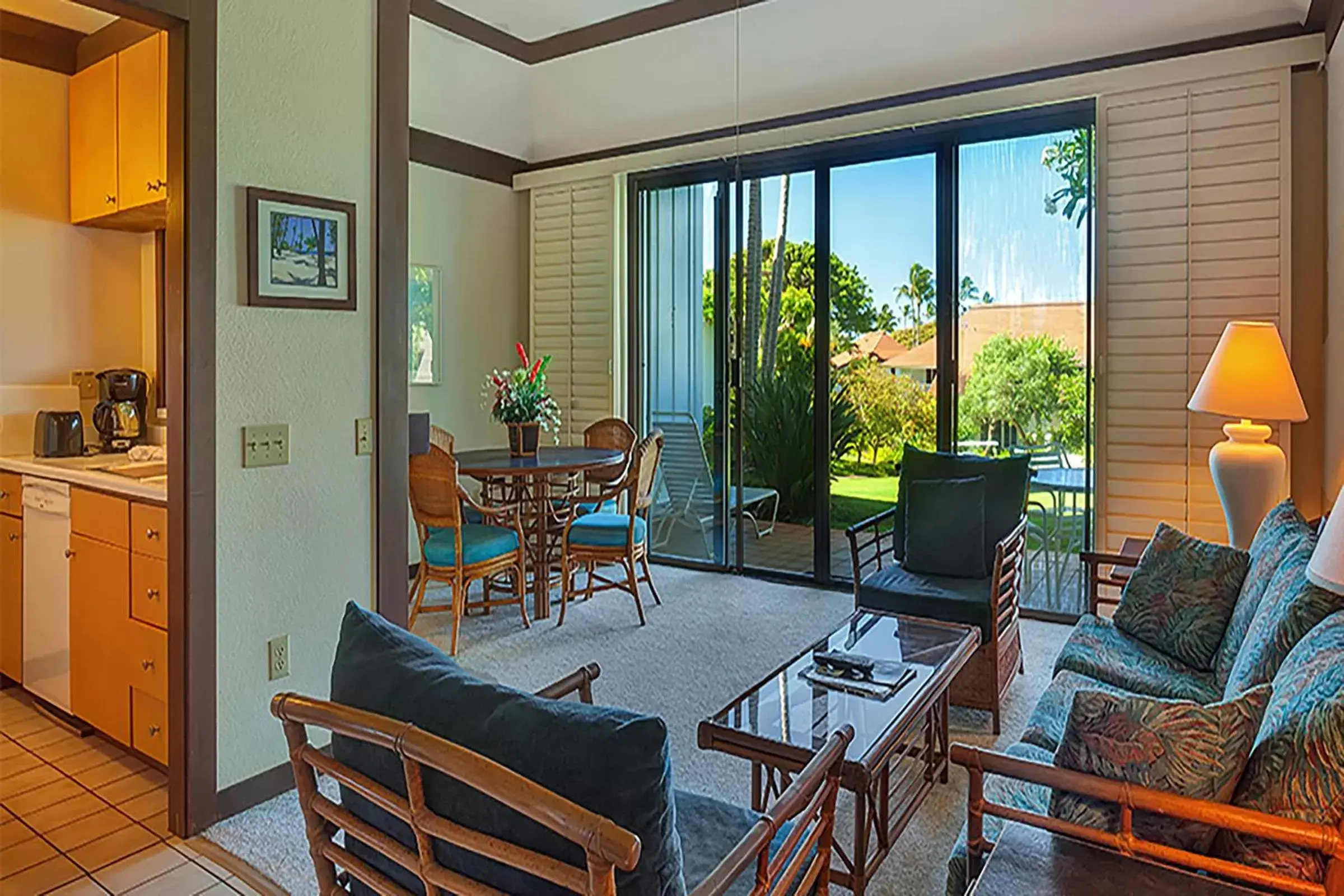 Living room in Castle Kiahuna Plantation & The Beach Bungalows