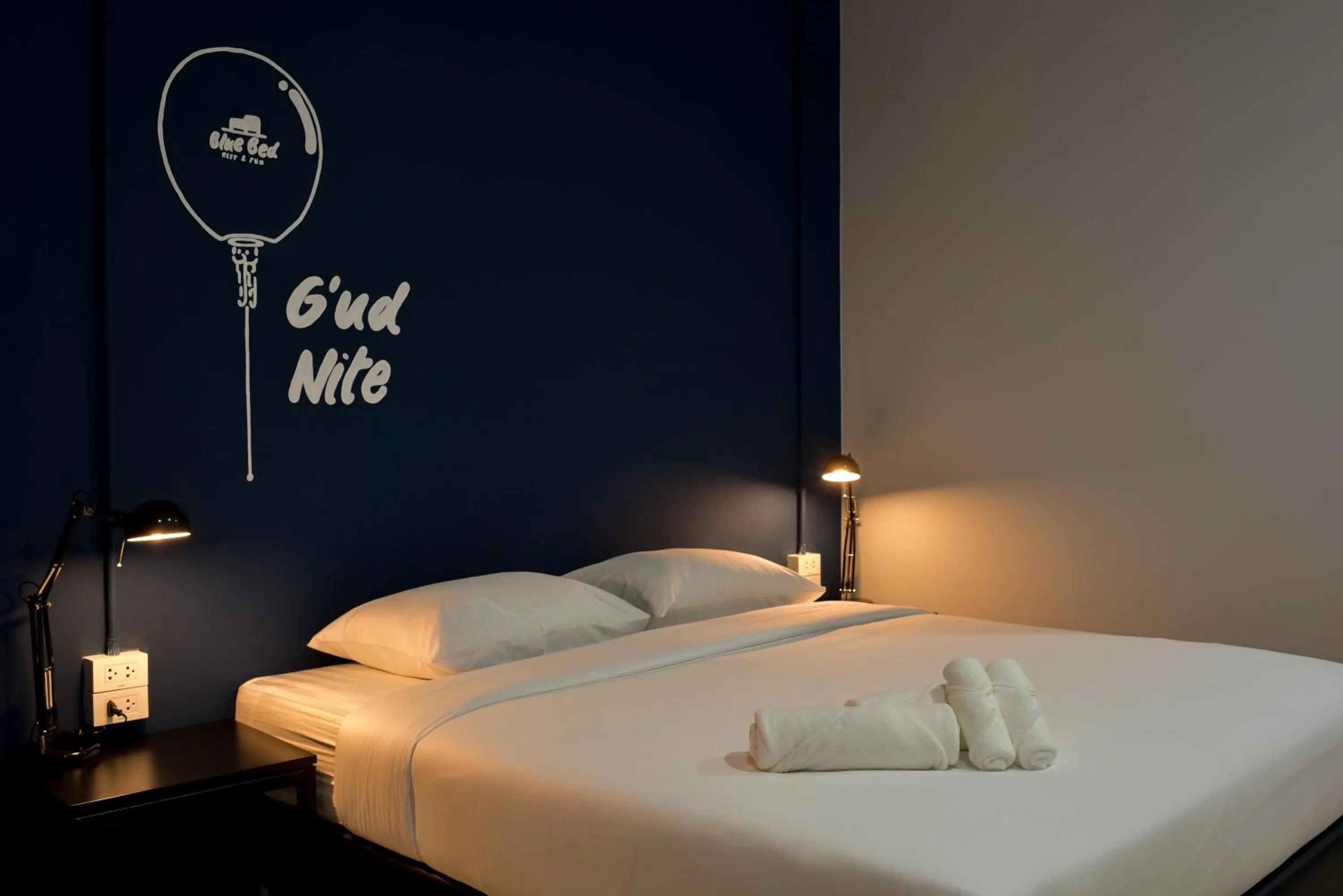 Bed in Blue Bed Hotel