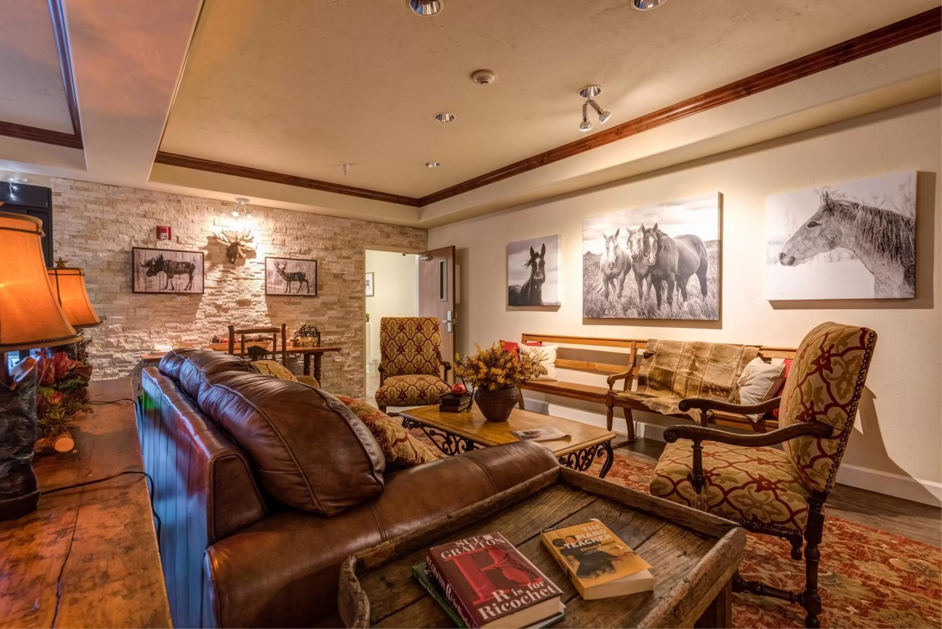 Seating area in Grand River Hotel