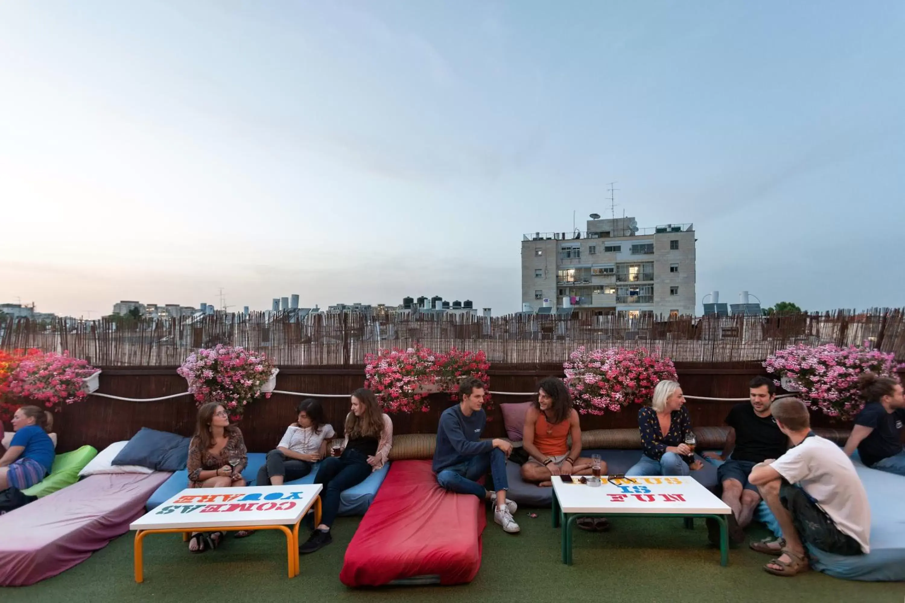 Balcony/Terrace, Restaurant/Places to Eat in Abraham Hostel Jerusalem