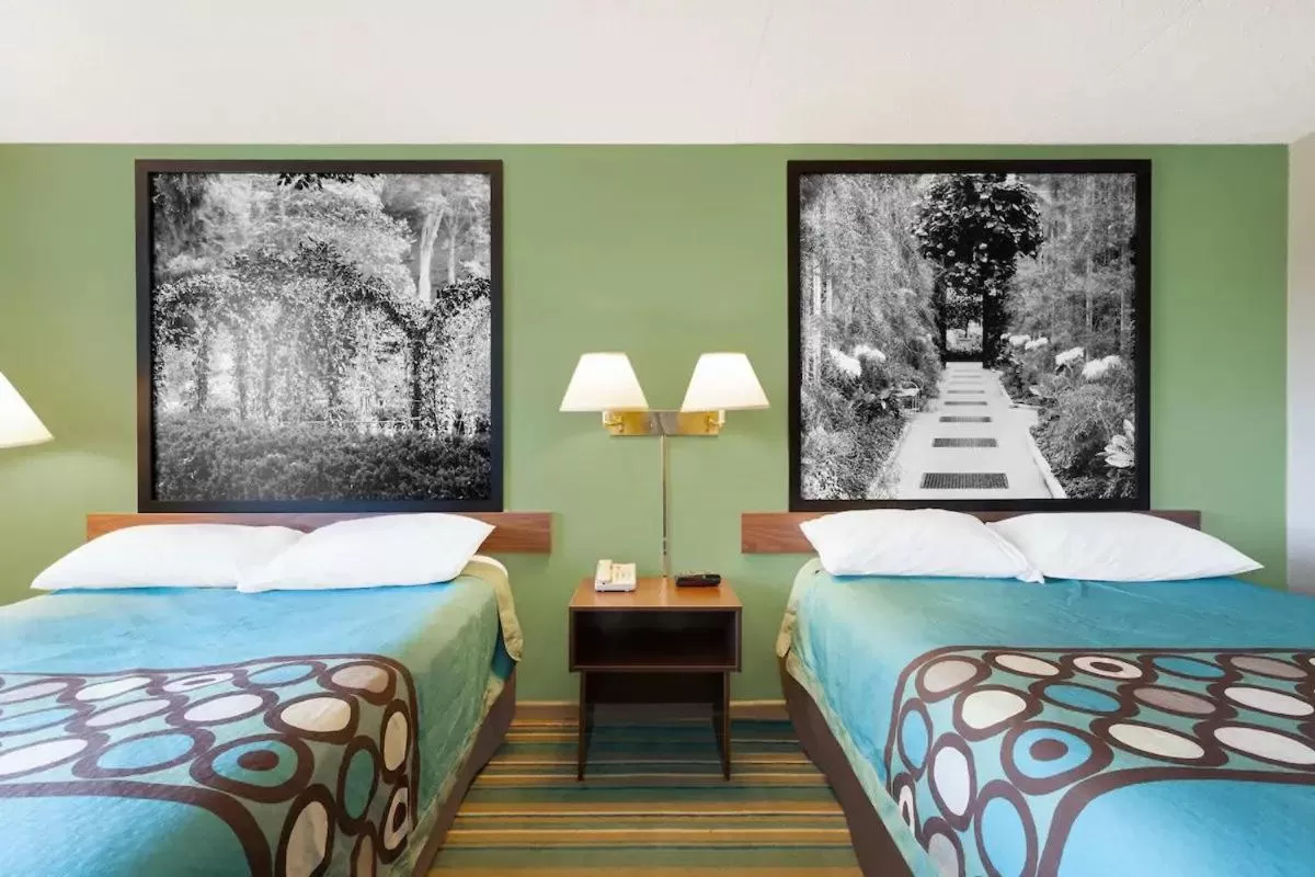 Bed in Super 8 by Wyndham Harrisburg Hershey West