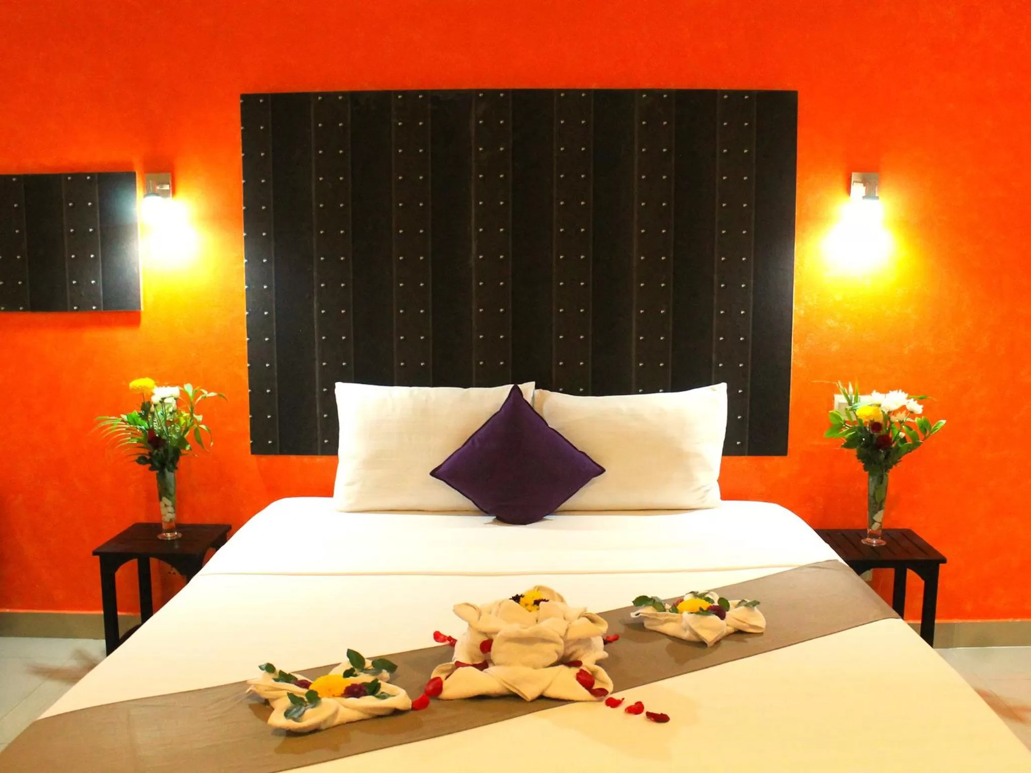 Bed in Angkor International Hotel