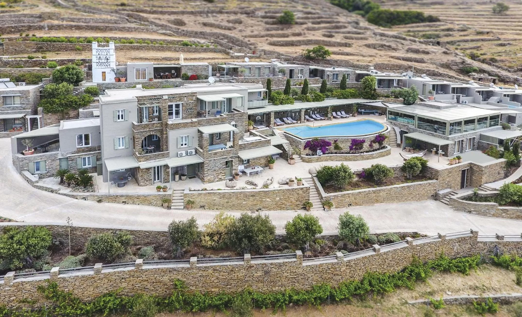 Bird's eye view in Aeolis Tinos Suites