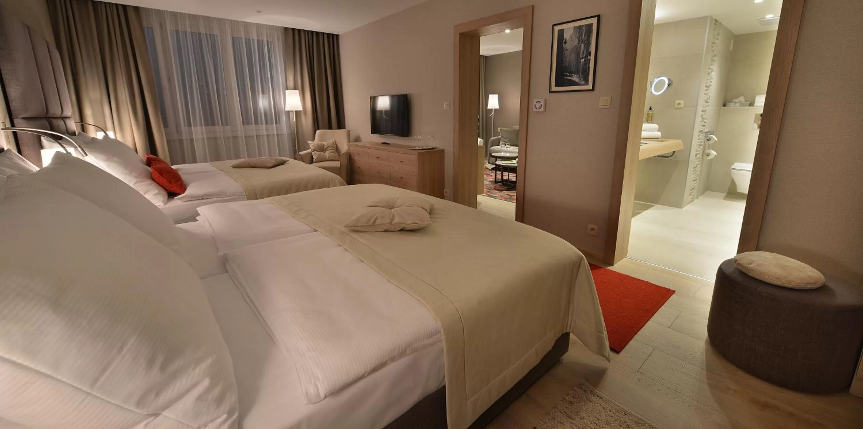 Bathroom, Bed in Apollo Hotel Bratislava