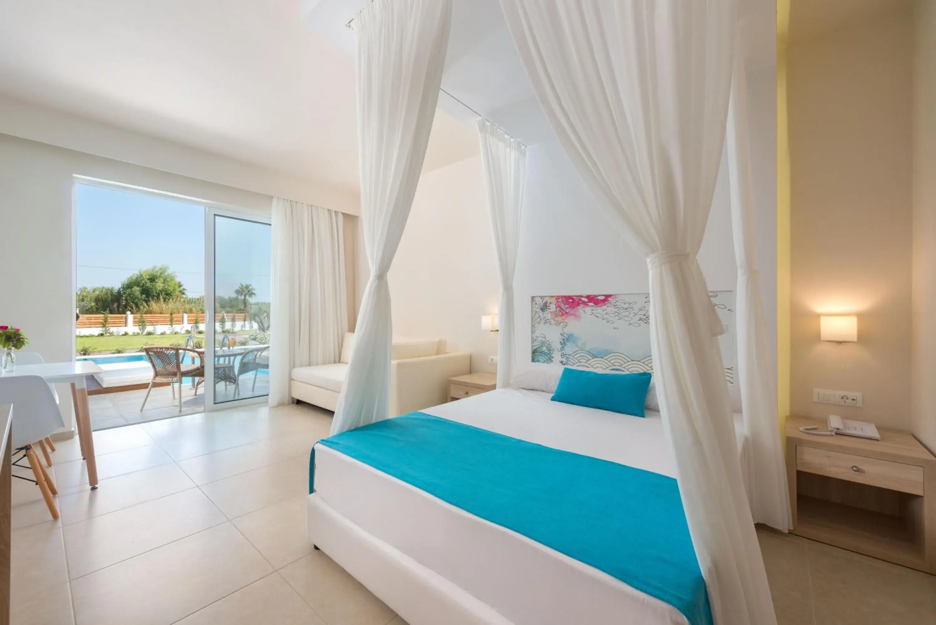 Bed in Afandou Bay Resort Suites