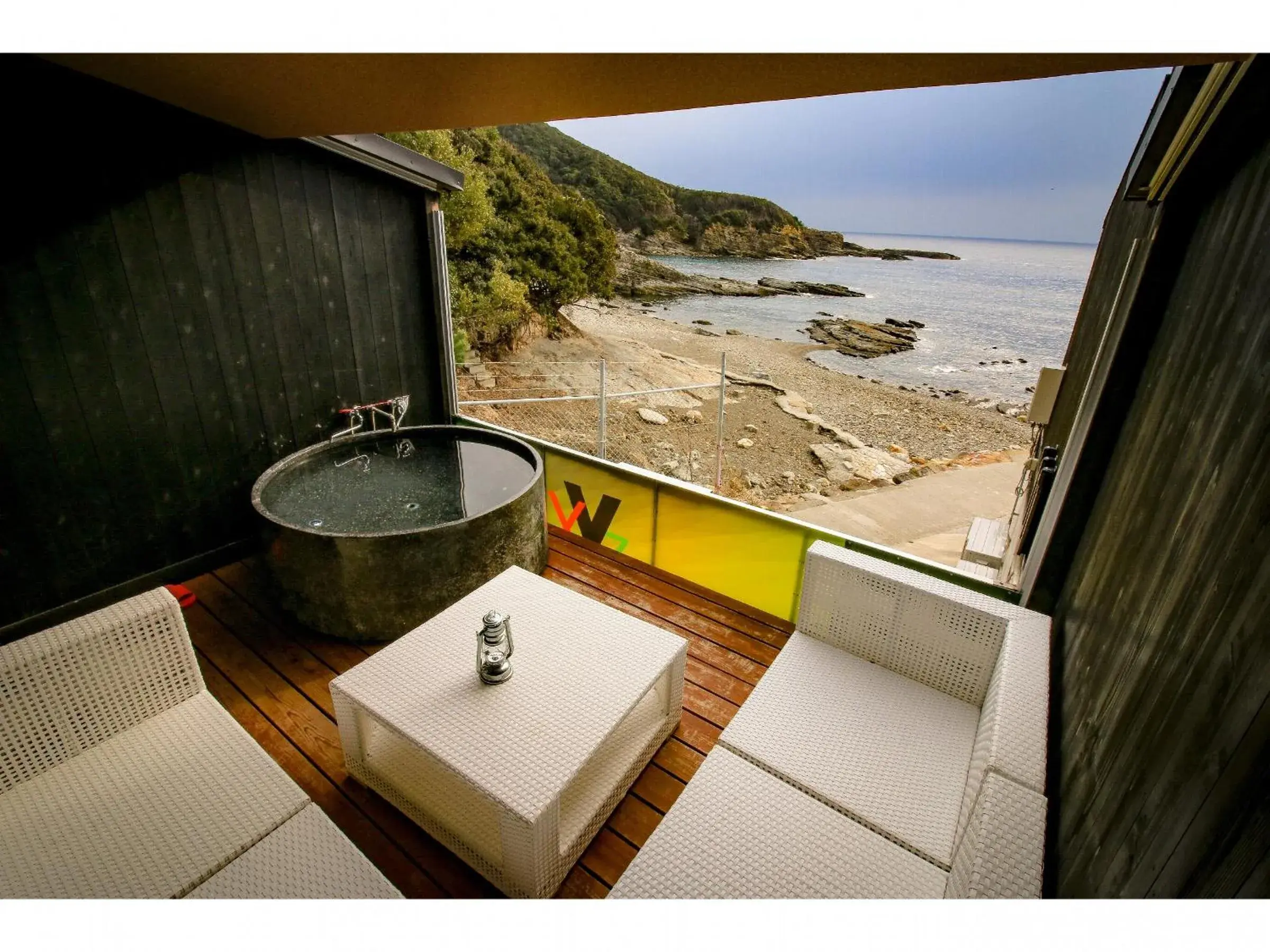 Open Air Bath in XYZ Private Spa and Seaside Resort