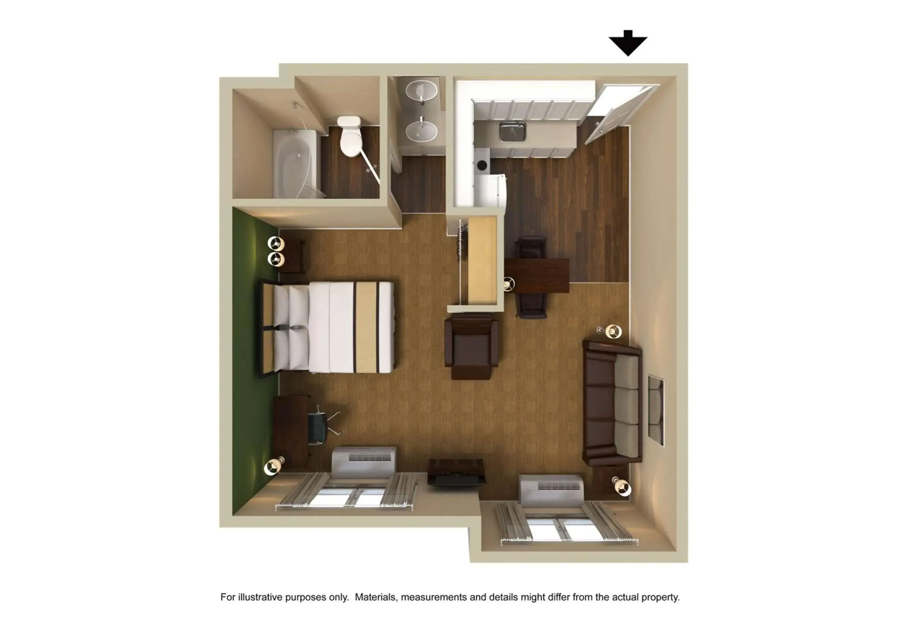 Bedroom, Floor Plan in Extended Stay America Suites - Denver - Aurora North