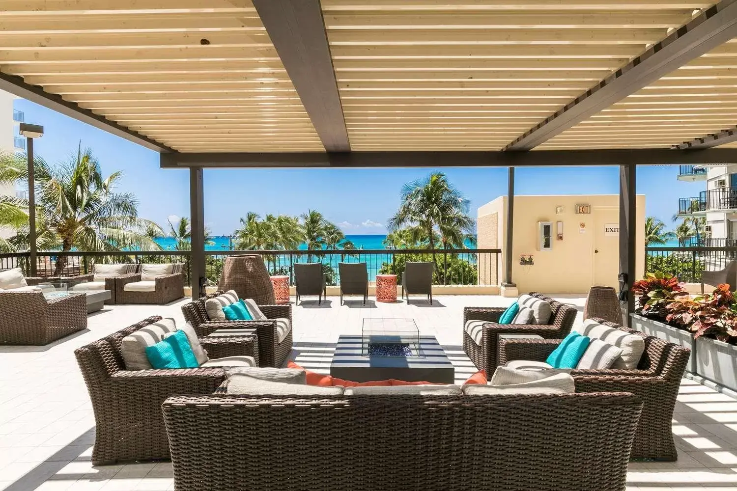 Patio in Aston Waikiki Beach Tower