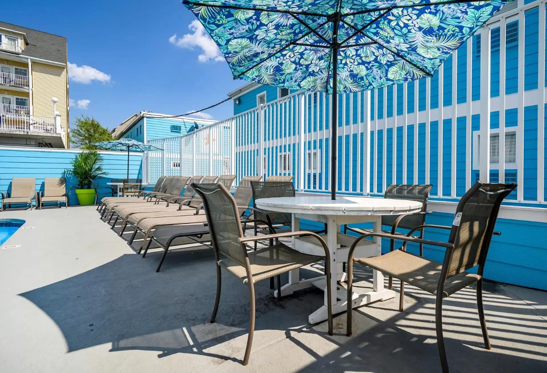 Patio in Madison Beach Motel