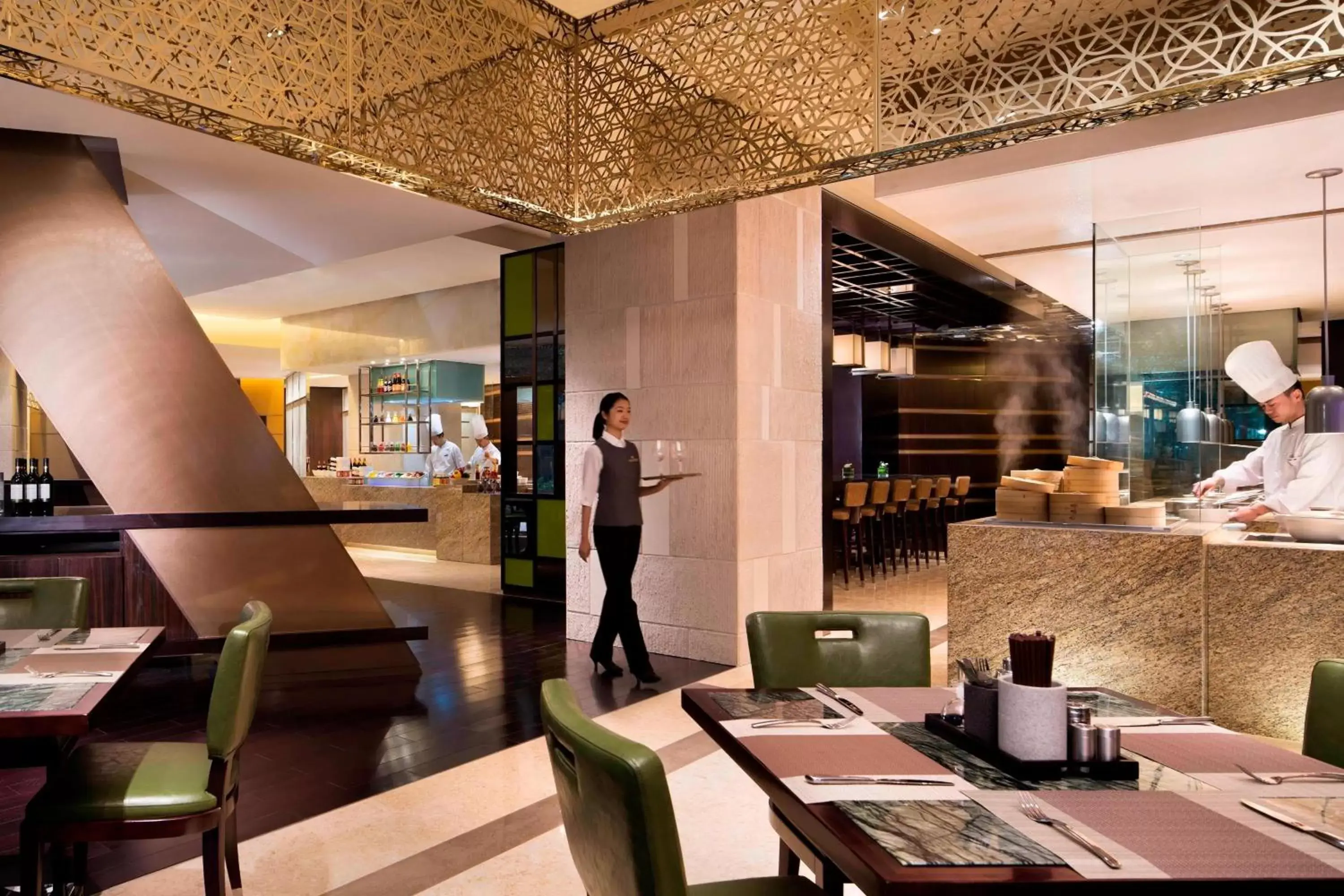 Kitchen or kitchenette, Lobby/Reception in JW Marriott Hotel Chongqing