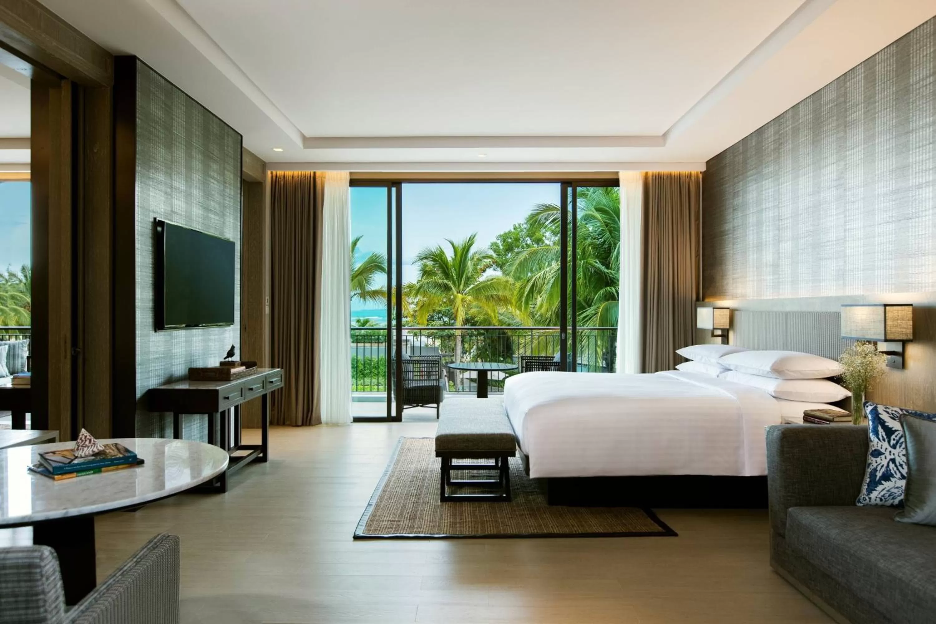 Bedroom, Bed in Phuket Marriott Resort and Spa, Nai Yang Beach