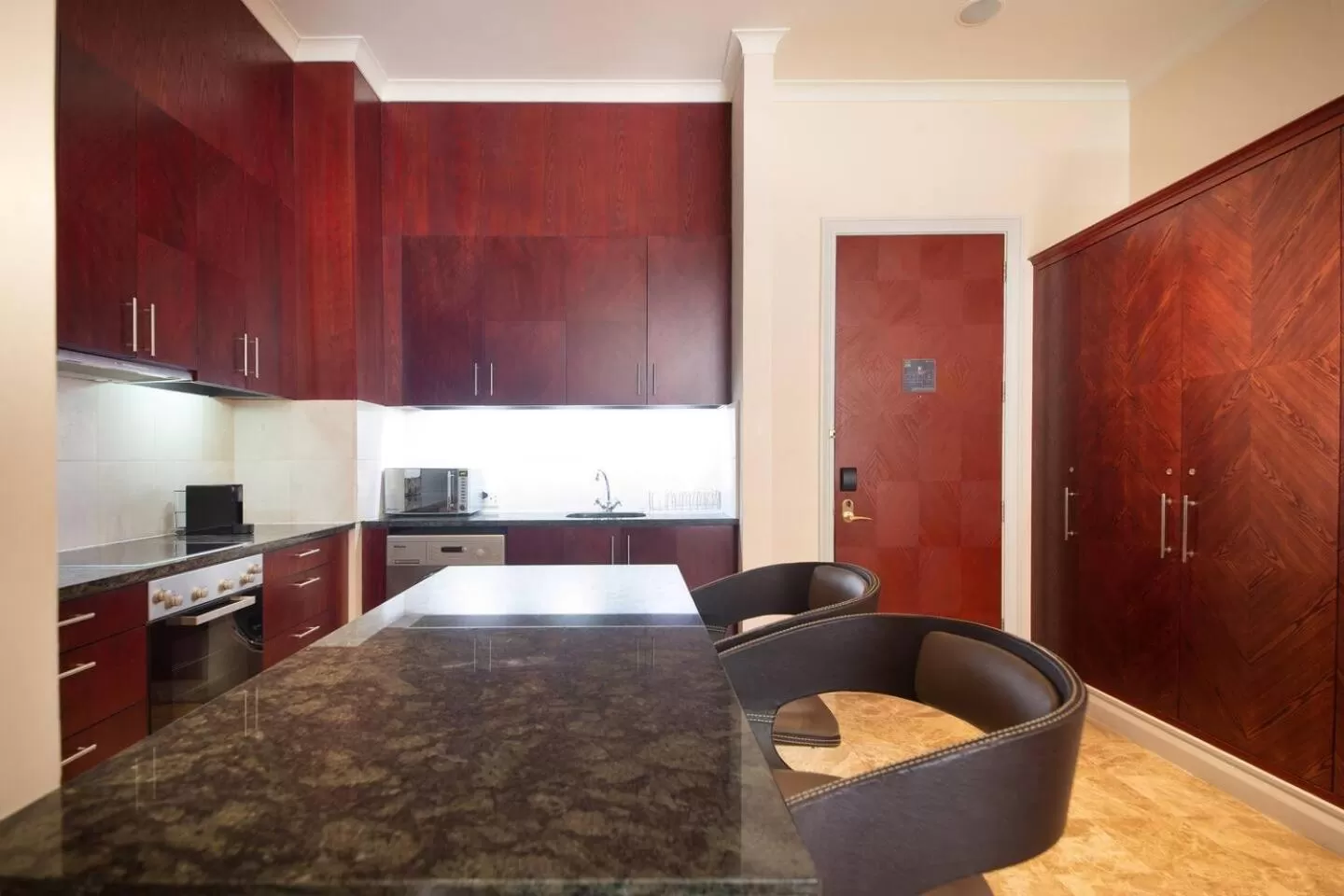 Kitchen or kitchenette, Dining Area in Taj Executive Suites, Private Residence