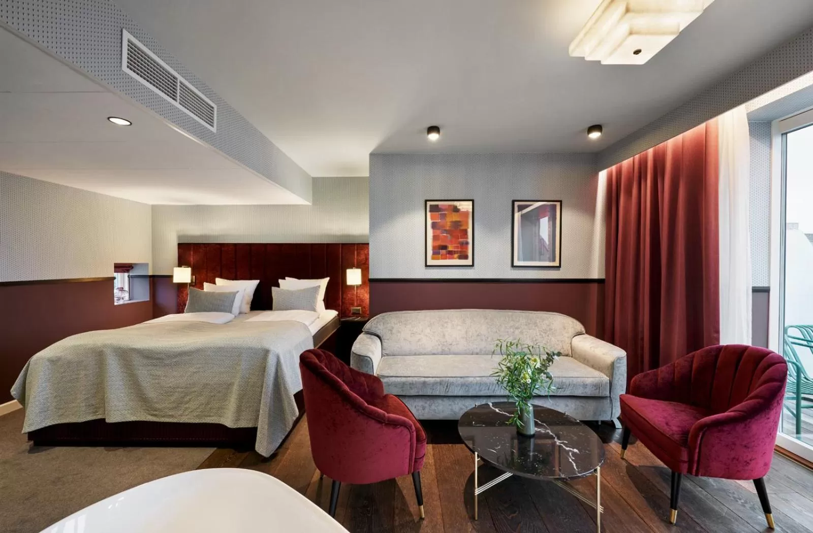 Living room, Bed in WIDE Hotel