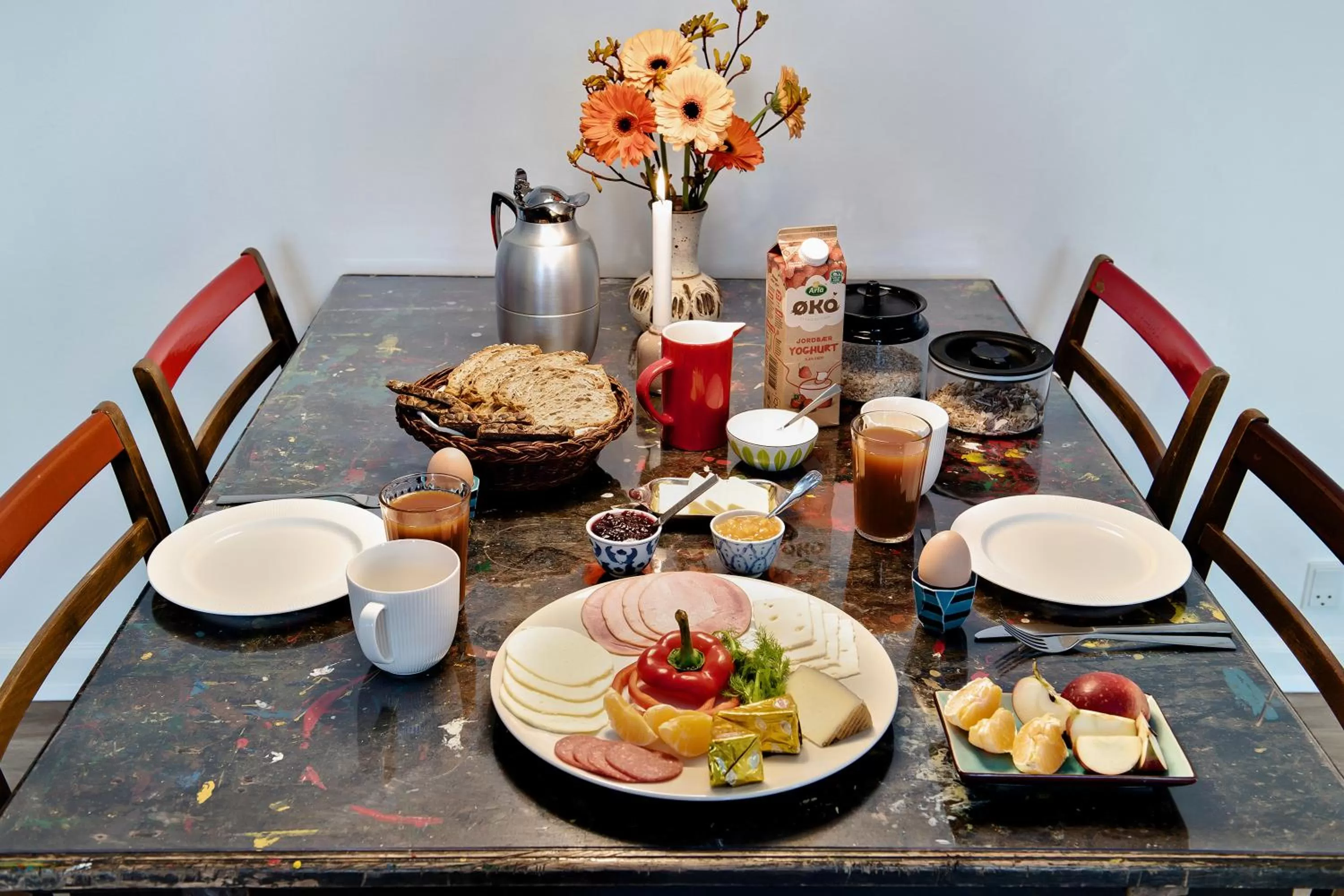 Continental breakfast in Årslev B&B